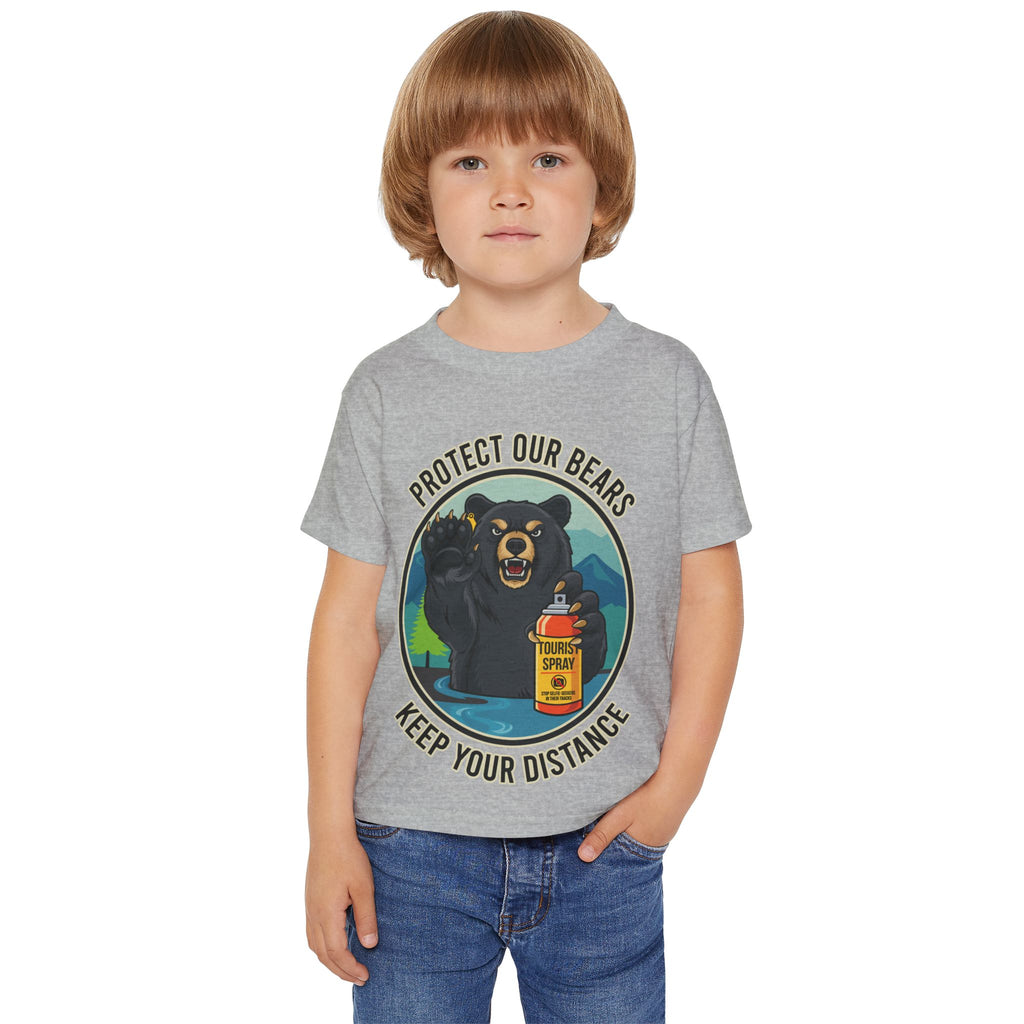 Toddler T-Shirt — "Protect Our Bears, Keep Your Distance" Graphic Tee