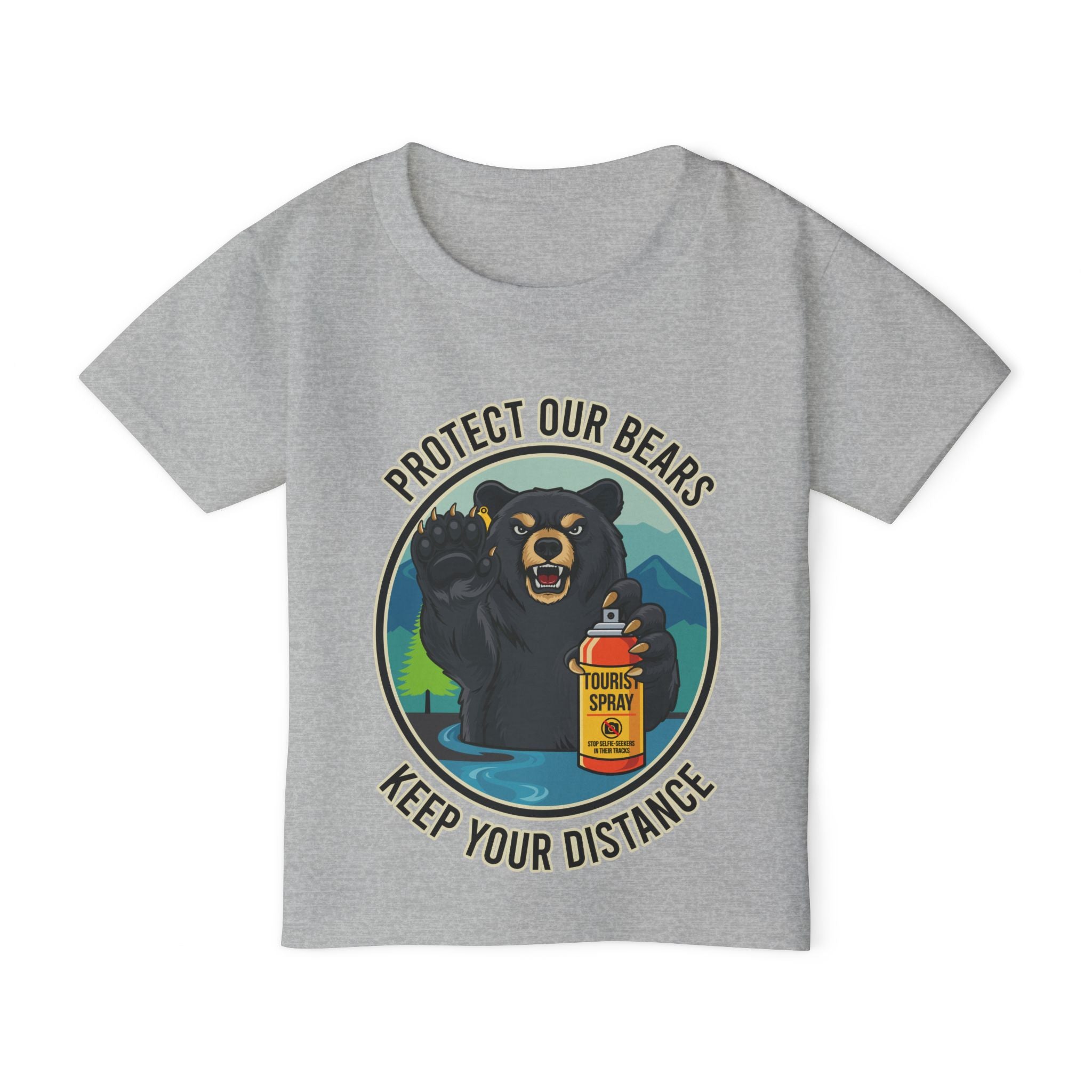 Toddler T-Shirt — "Protect Our Bears, Keep Your Distance" Graphic Tee