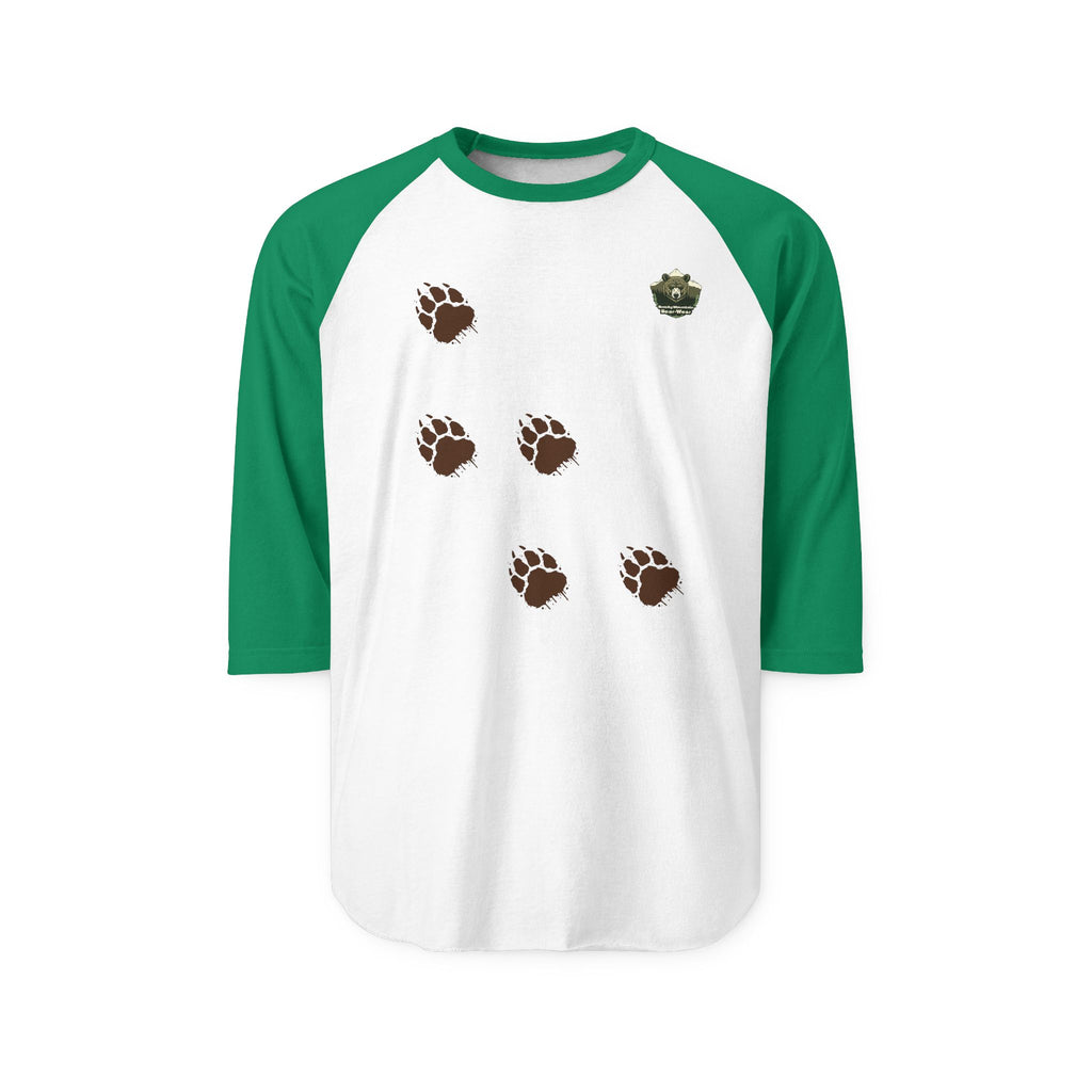 Bear Paw Tracks Unisex Raglan Shirt | Muddy Wildlife Trail Tee