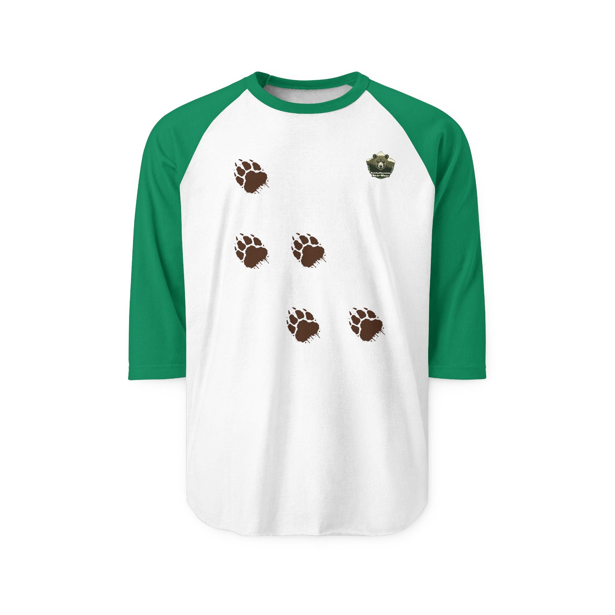 Bear Paw Tracks Unisex Raglan Shirt | Muddy Wildlife Trail Tee