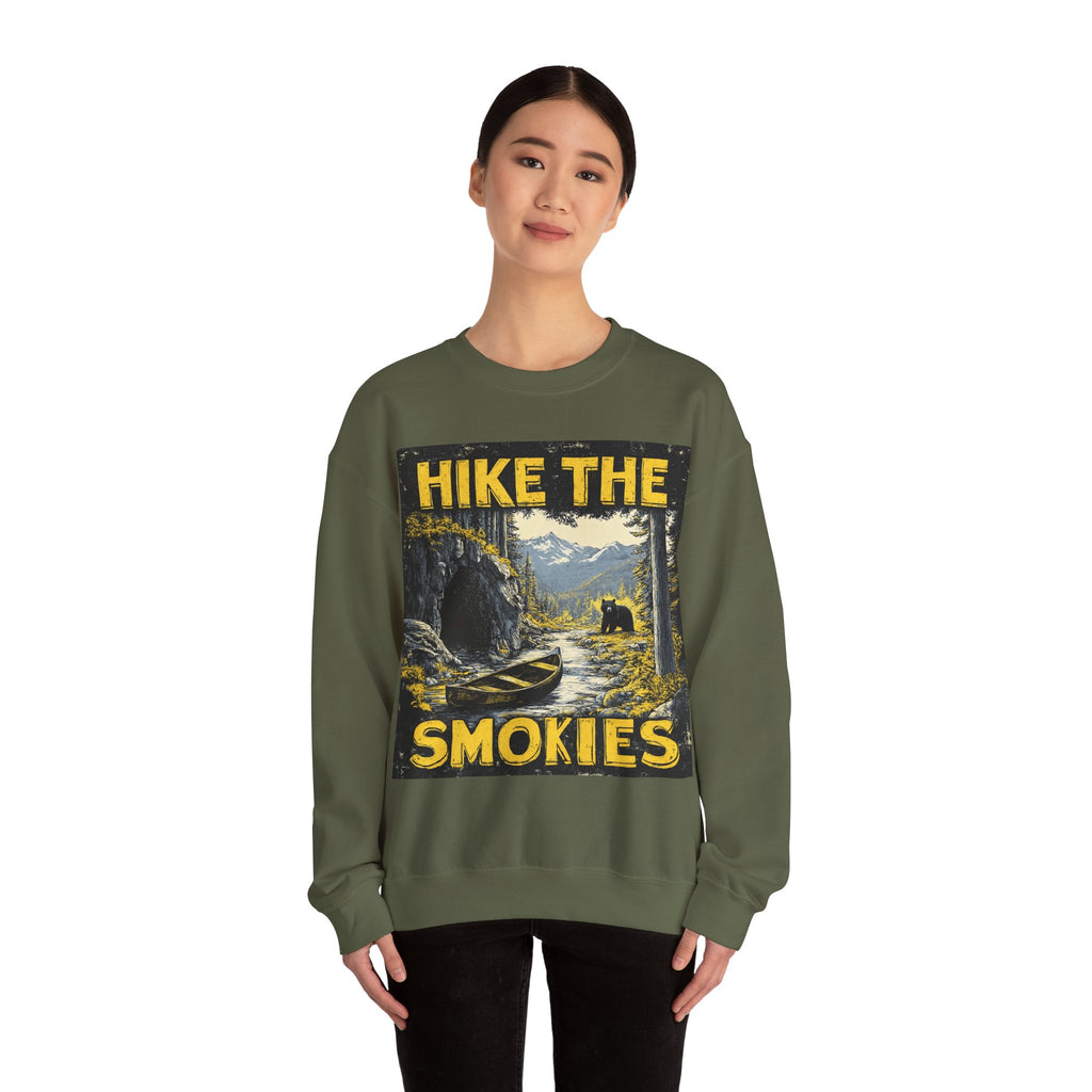 Hike the Smokies Sweatshirt — Vintage Mountain Hiking Unisex Crewneck