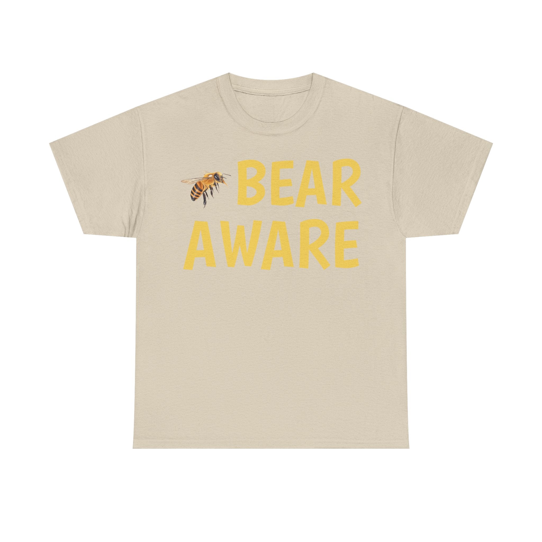 Bear Aware Unisex Tee — Funny Nature T-Shirt with Bee Graphic