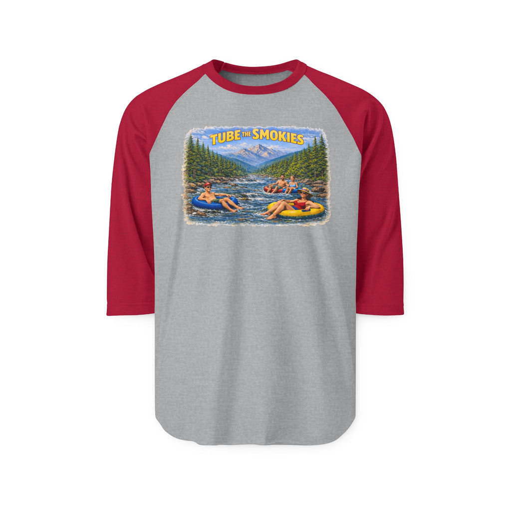 Tubing the Smokies Raglan Shirt — Scenic River Tube Graphic 3/4 Sleeve