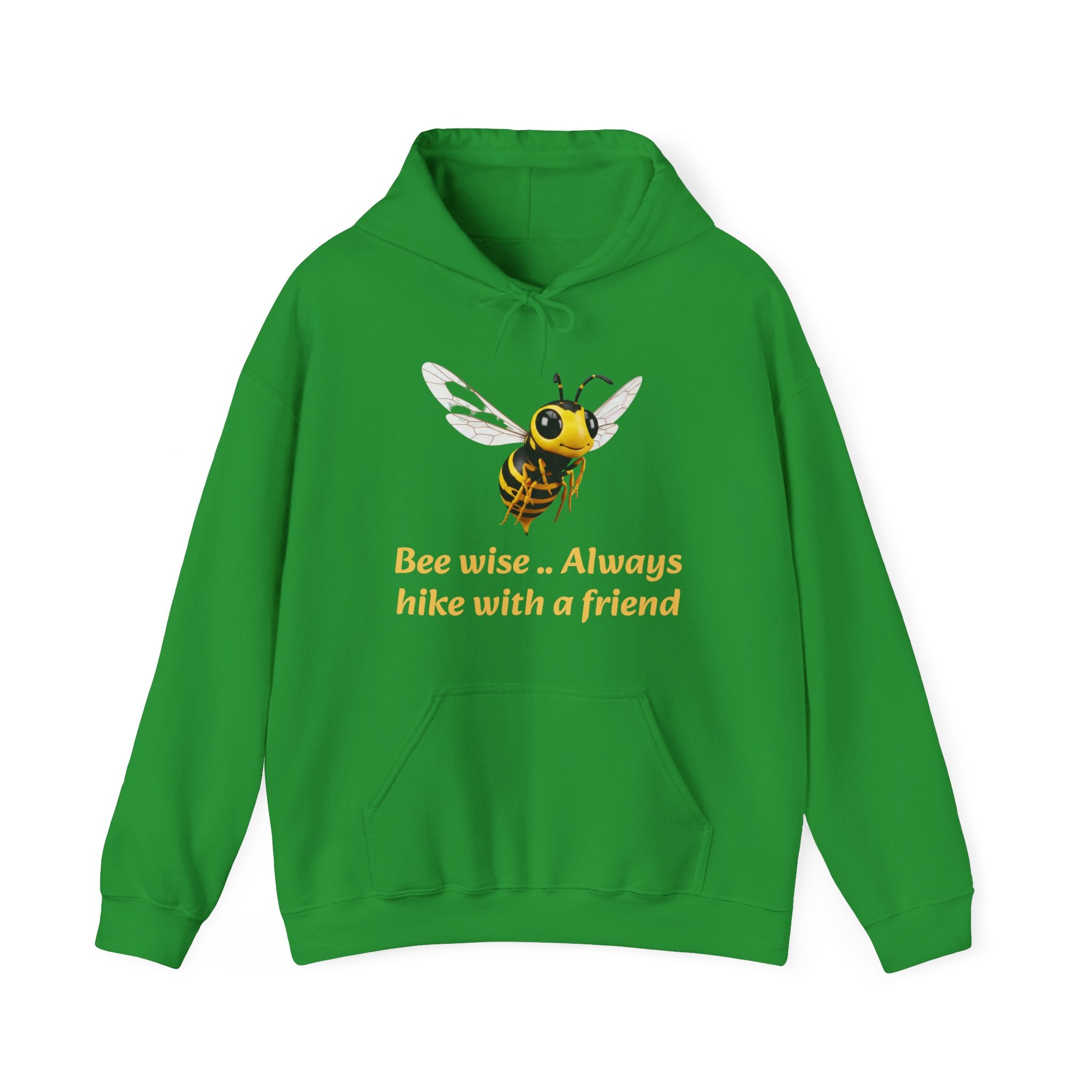 Bee Wise Hoodie — "Bee wise... Always hike with a friend" Nature Lover Graphic Hoodie