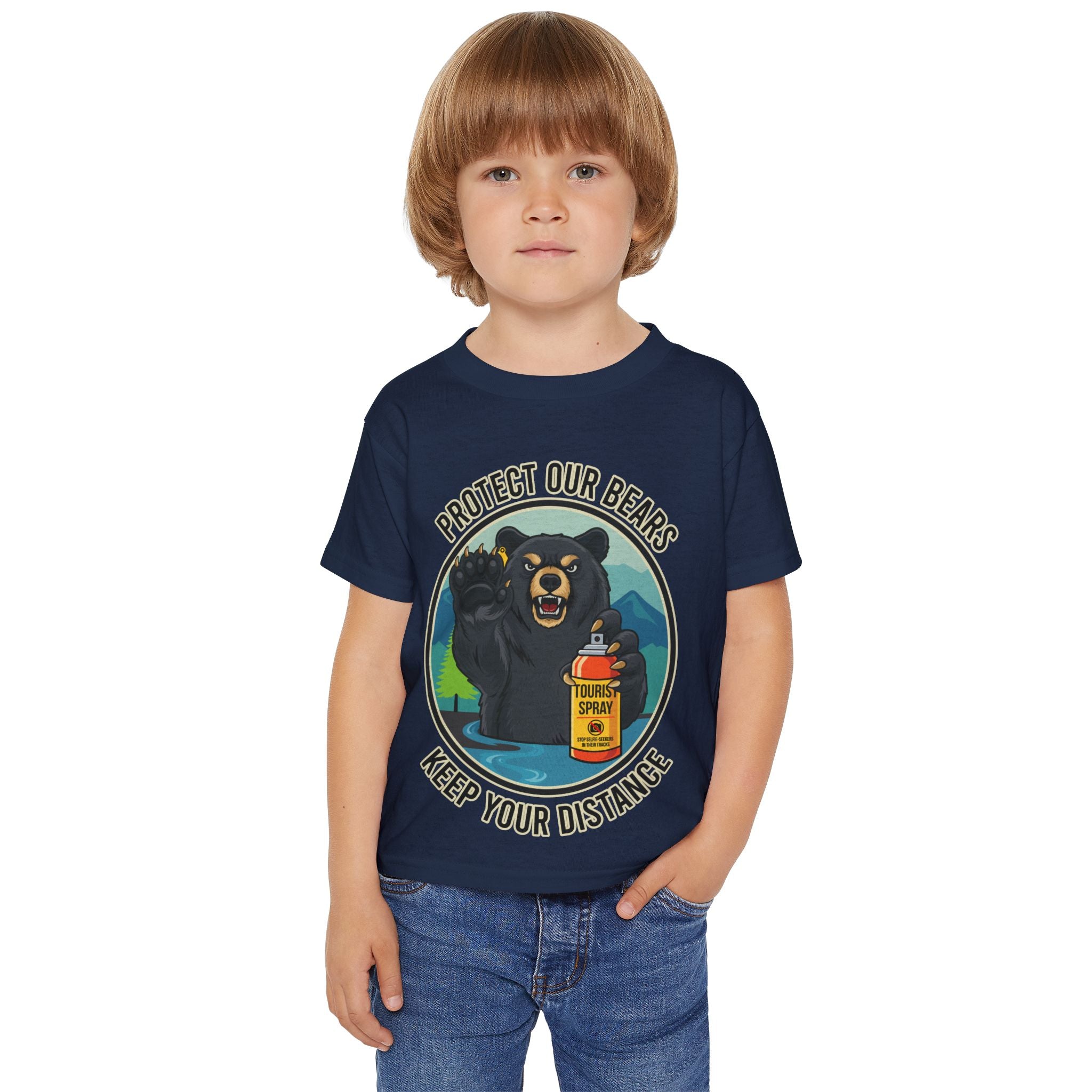 Toddler T-Shirt — "Protect Our Bears, Keep Your Distance" Graphic Tee