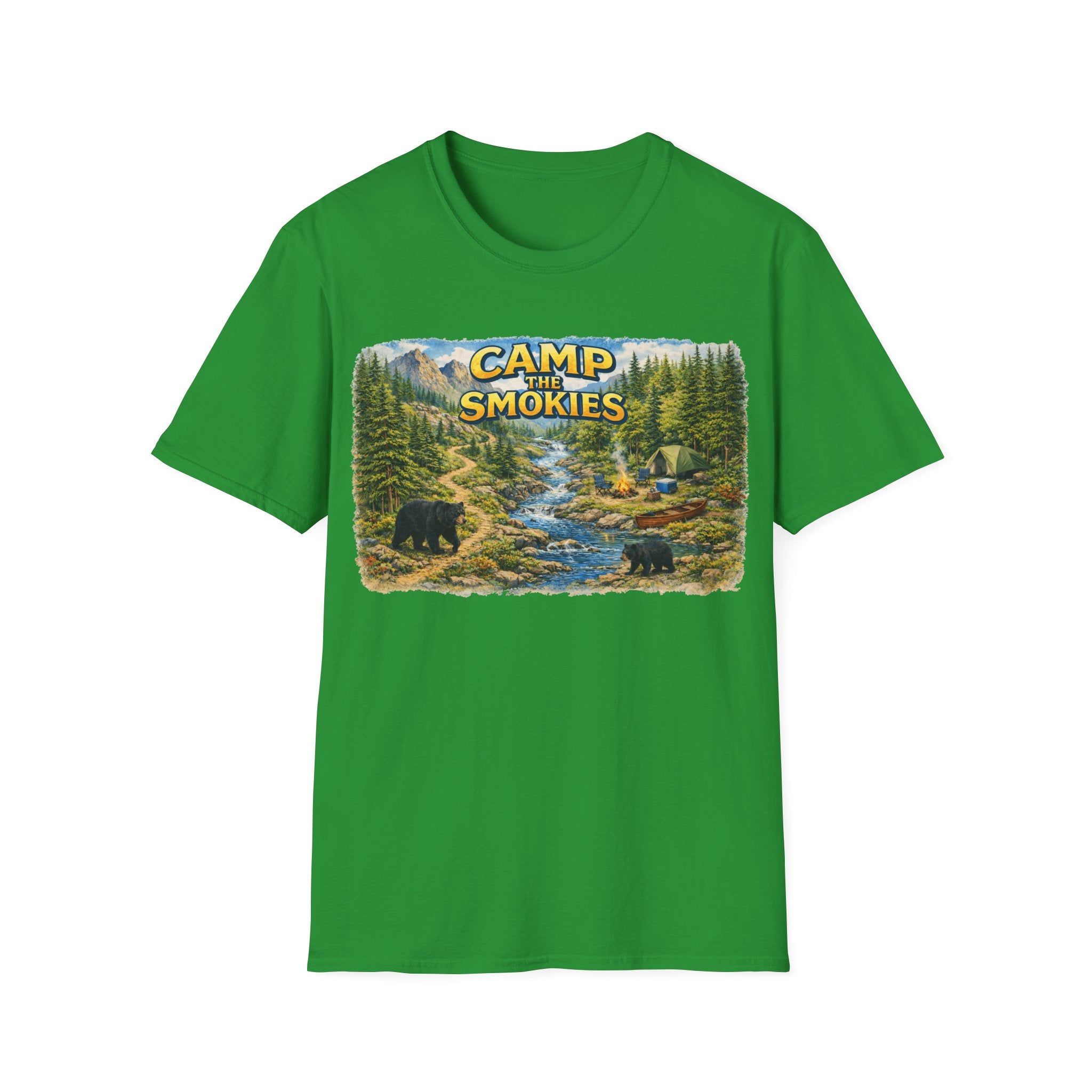 Camp the Smokies Unisex T-Shirt – Rustic Mountain Camping Graphic Tee