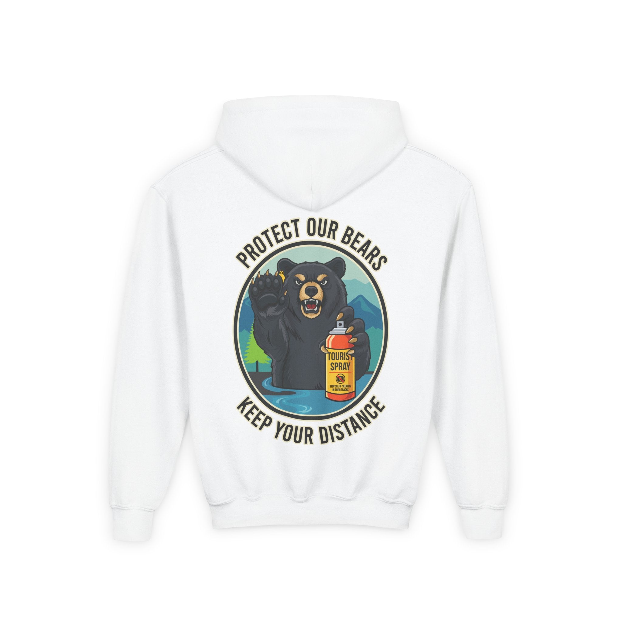 Bear Safety Youth Hoodie — "Protect Our Bears, Keep Your Distance"