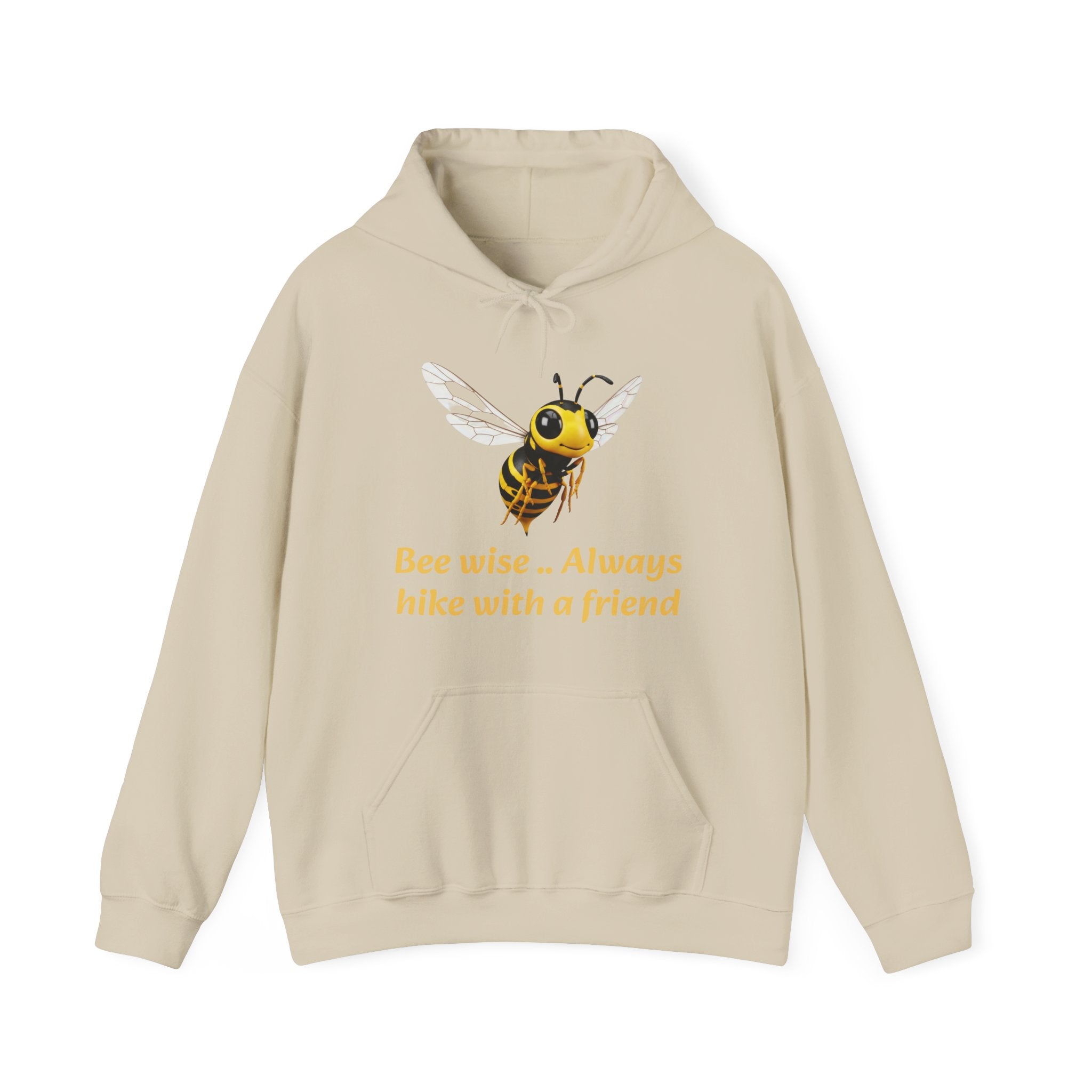 Bee Wise Hoodie — "Bee wise... Always hike with a friend" Nature Lover Graphic Hoodie