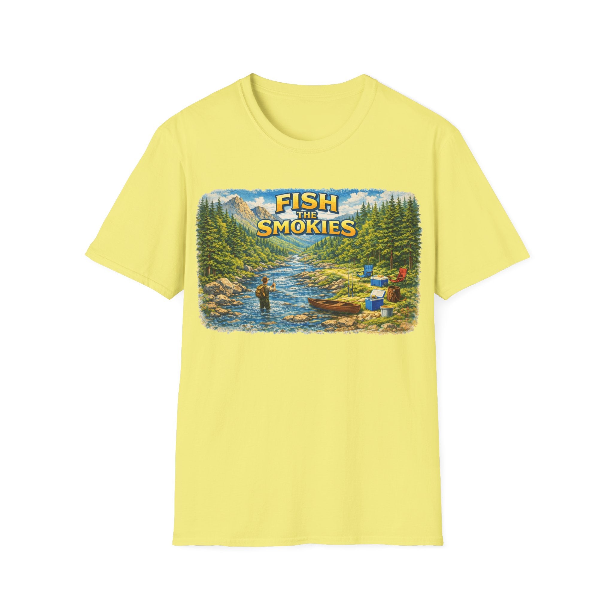 Fish the Smokies Unisex T-Shirt — Scenic Fishing River Graphic Tee