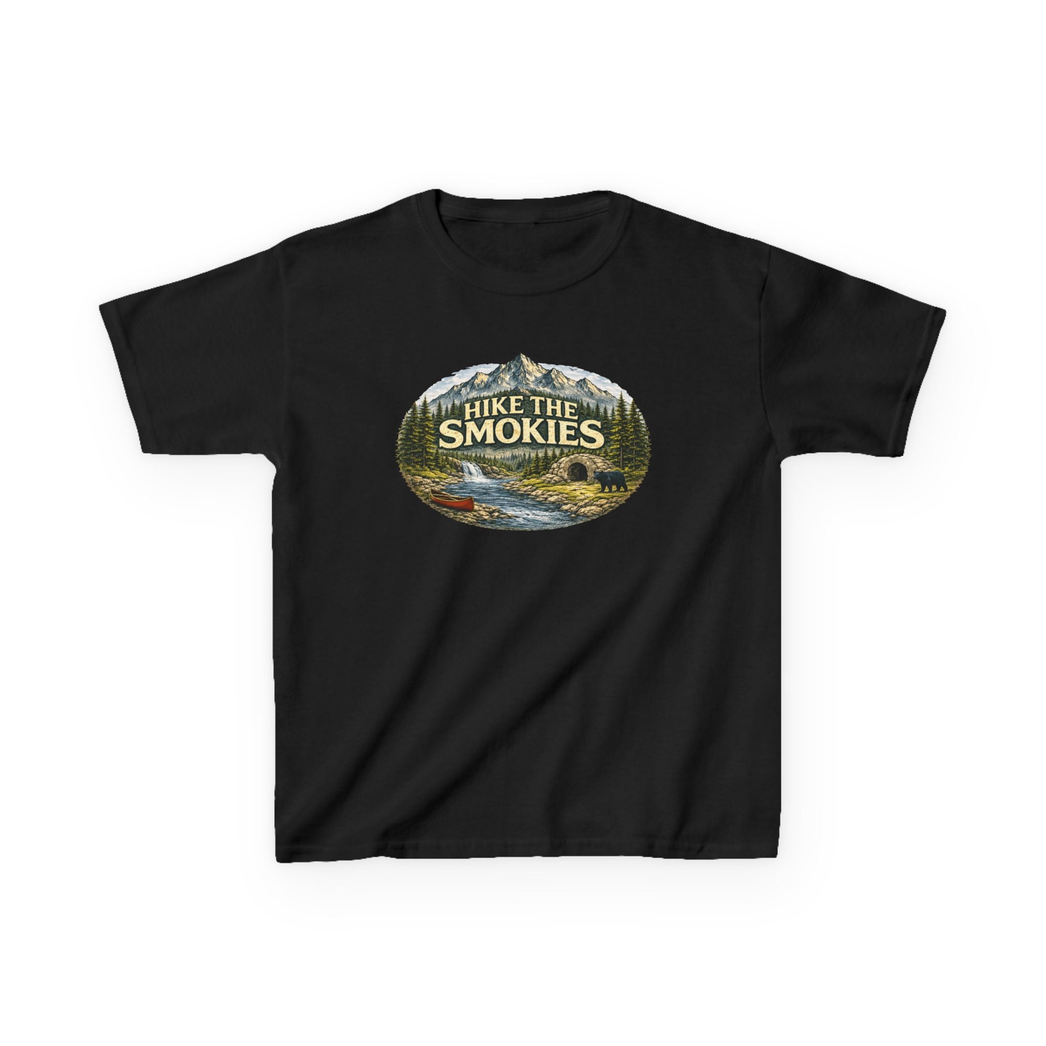 Kids Tee — "Hike the Smokies" Scenic Mountain Camping Shirt