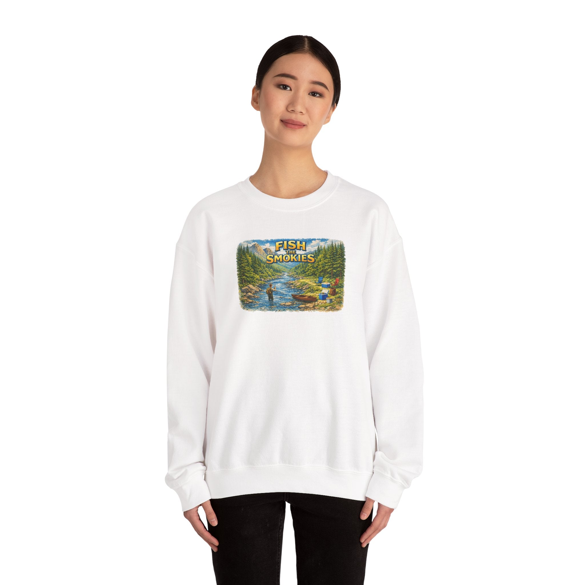 Fish Smokies Fishing Crewneck Unisex Sweatshirt