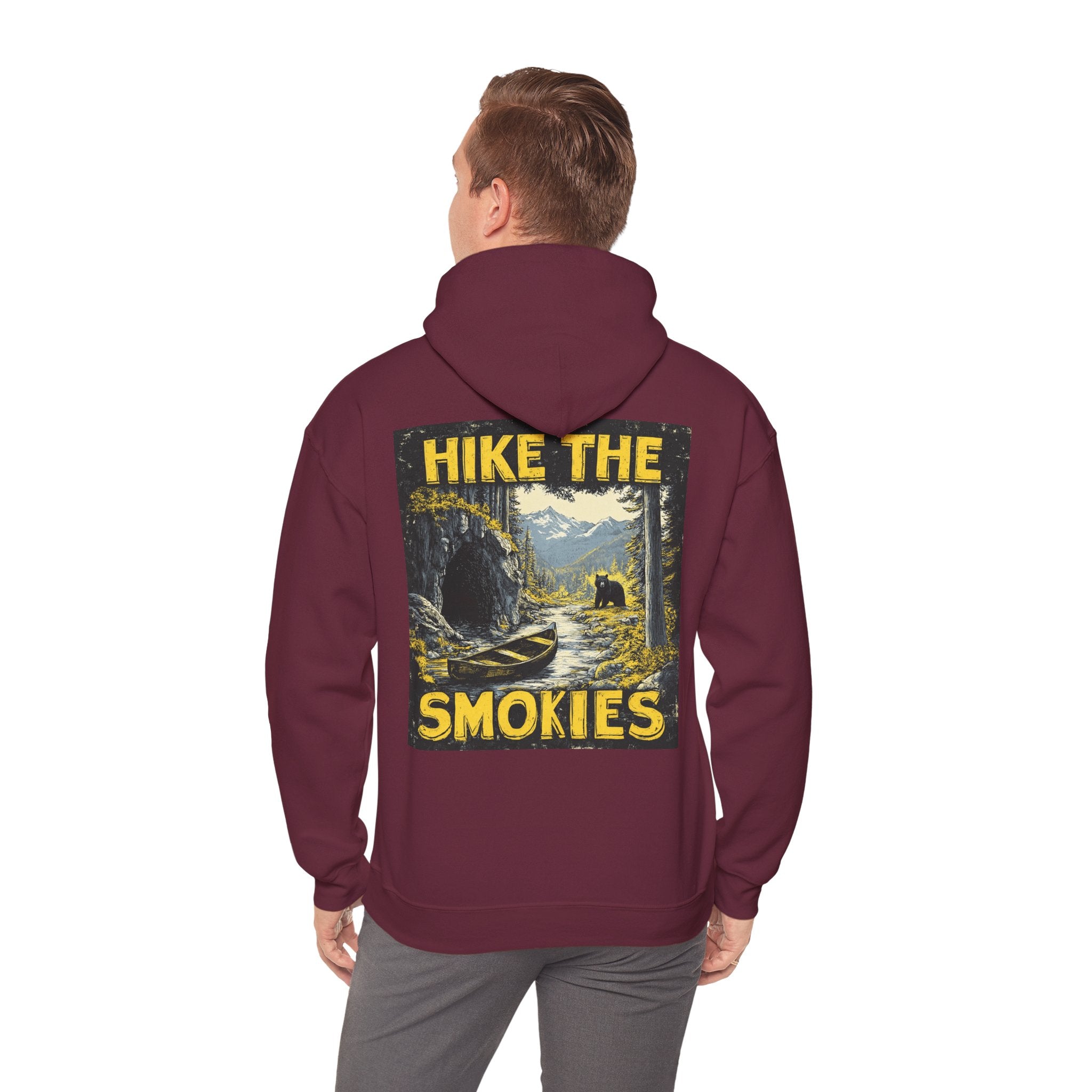 Hoodie - Vintage "Hike the Smokies" Smoky Mountains Unisex Hiking Graphic Pullover