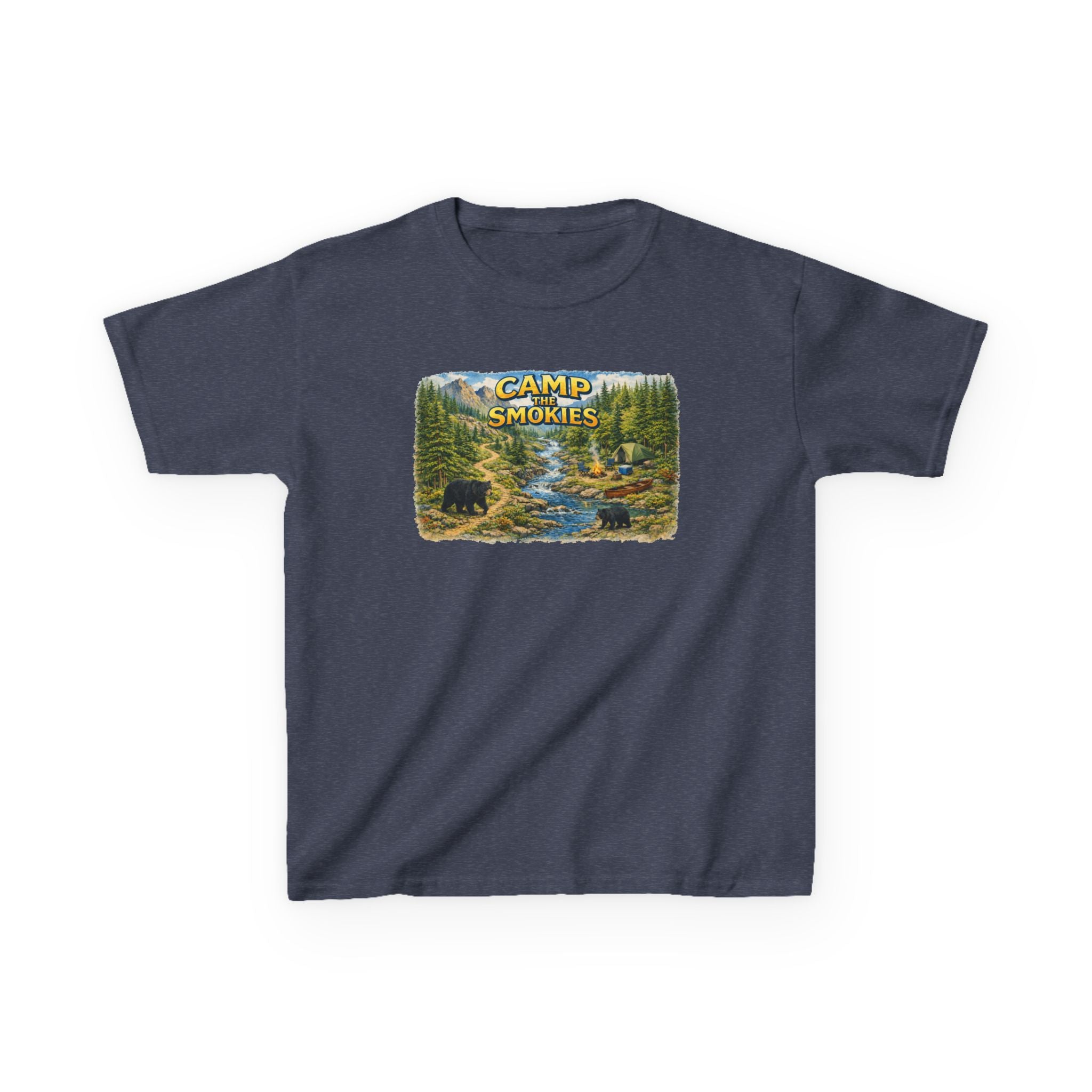 Kids Camp The Smokies T-Shirt — Scenic Smoky Mountains Camp Tee