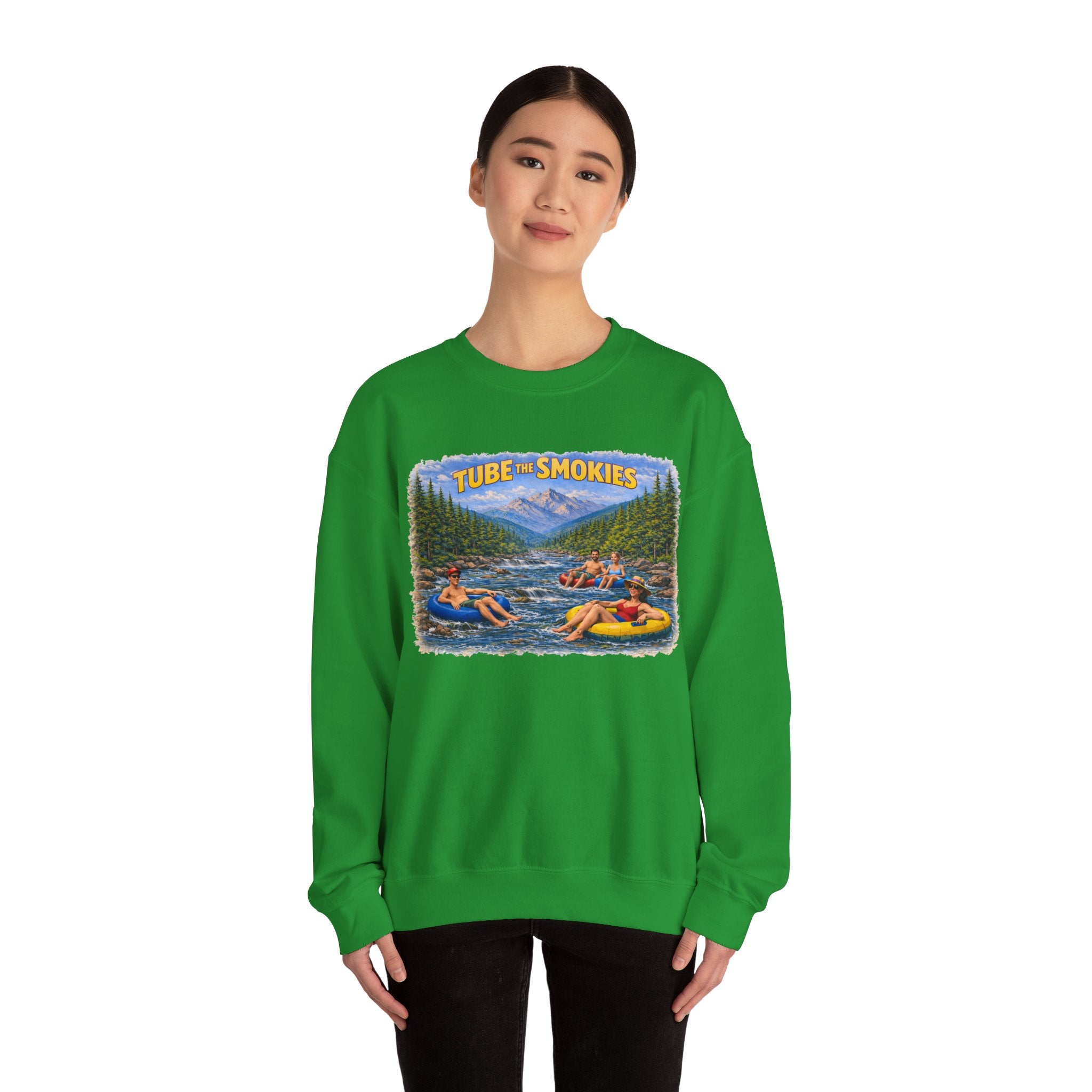 Tube the Smokies Crewneck Sweatshirt – Scenic River Tubing Graphic