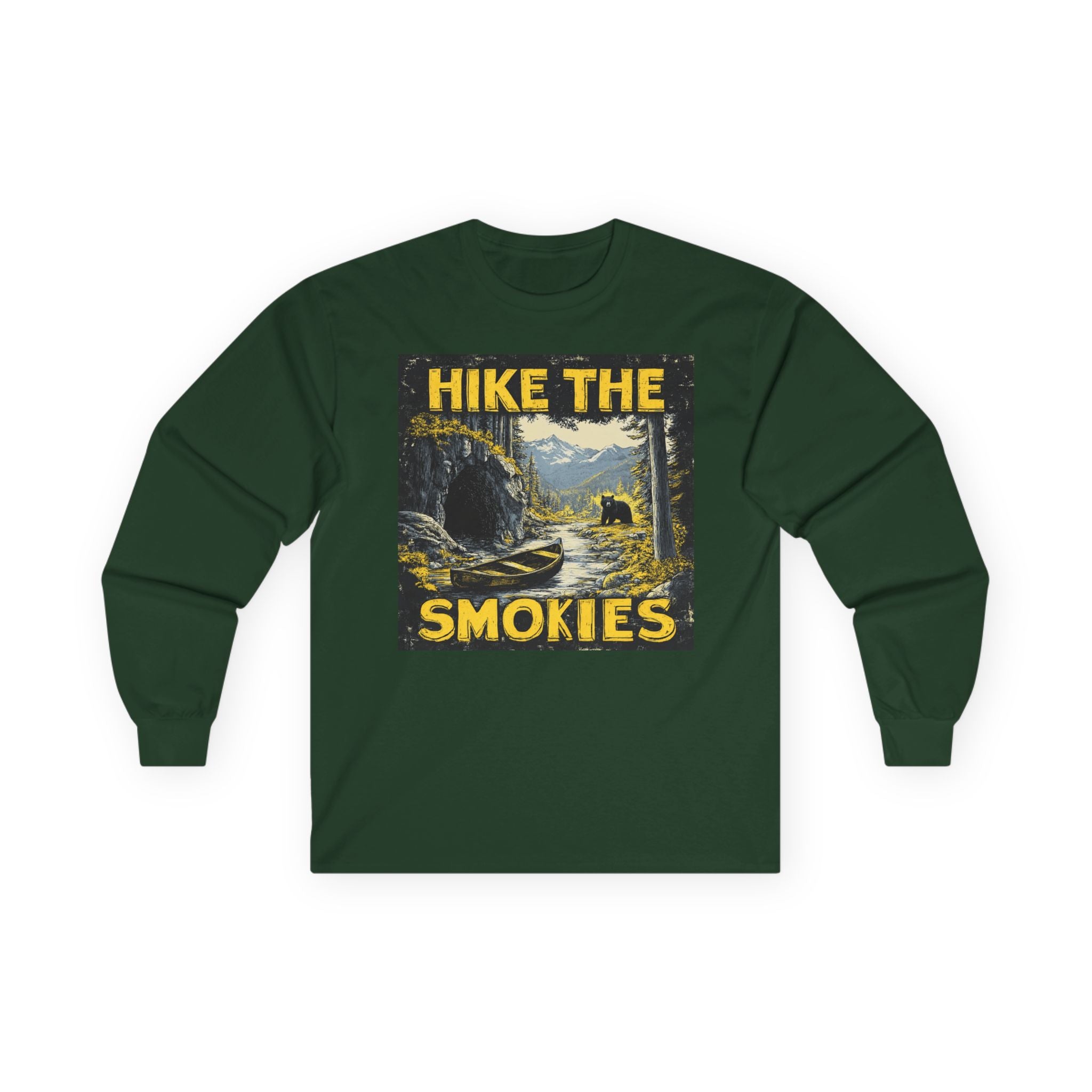 Hike the Smokies Long Sleeve Unisex Tee — Vintage Mountain Hiking Shirt