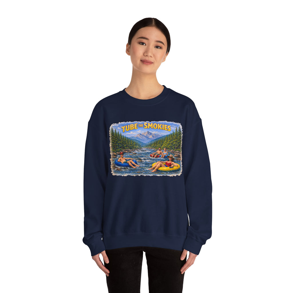 Tube the Smokies Crewneck Sweatshirt – Scenic River Tubing Graphic