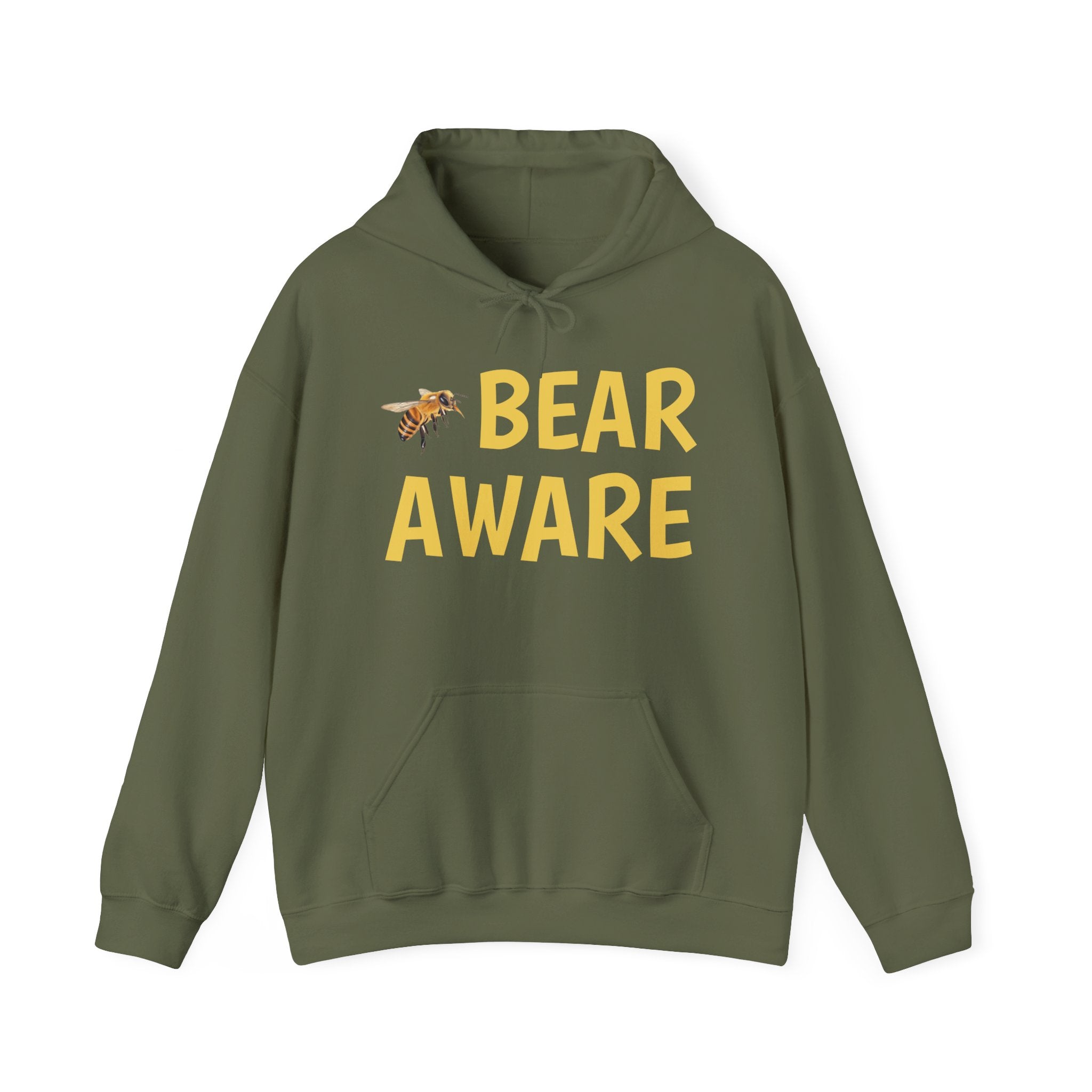 Bear Aware Hoodie - Cute Bear Illustration Wildlife Conservation Pullover