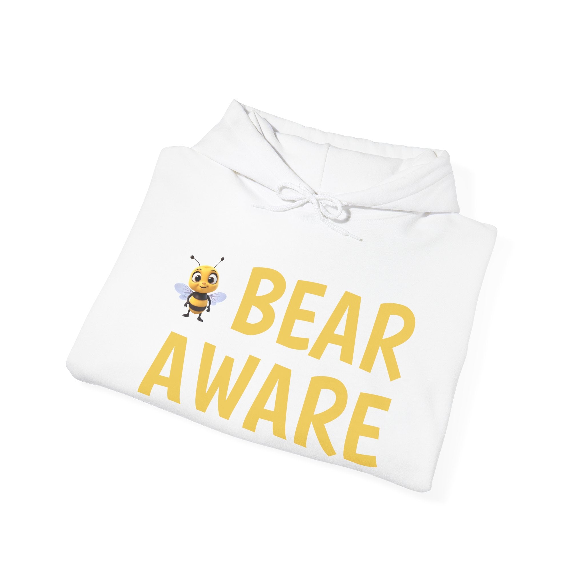 Bear Aware  Unisex Hoodie — Cute Bee Graphic Pullover
