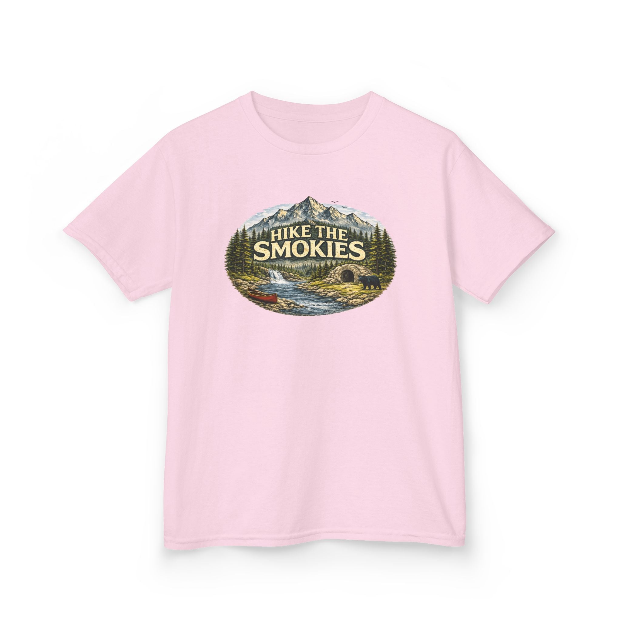 Kids Tee — "Hike the Smokies" Scenic Mountain Camping Shirt