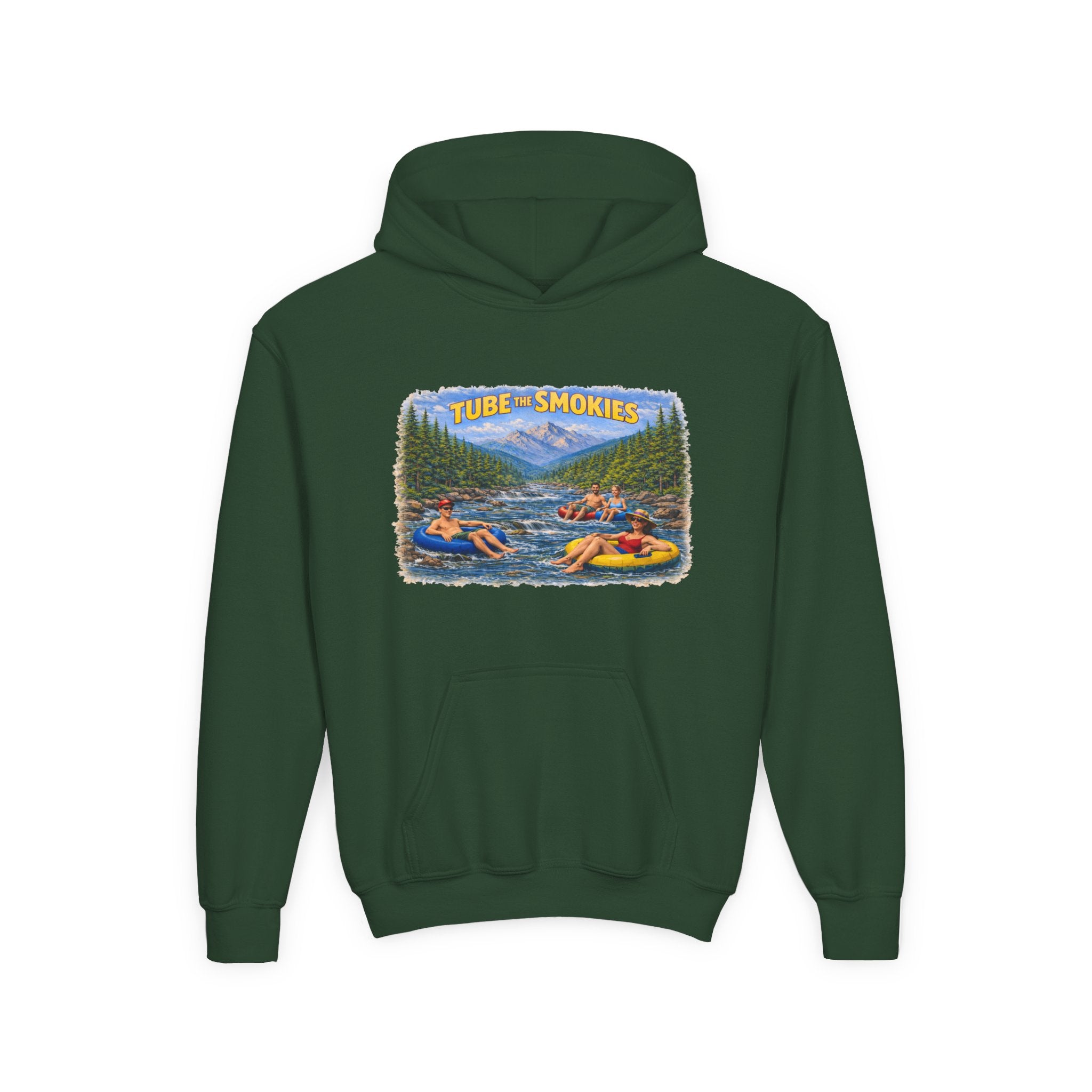 Tube The Smokies Youth Hoodie – River Tubing Graphic Sweatshirt