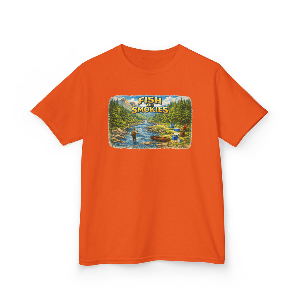 Kids T-Shirt - 'Fish The Smokies' River Fishing Graphic Tee for Outdoorsy Kids