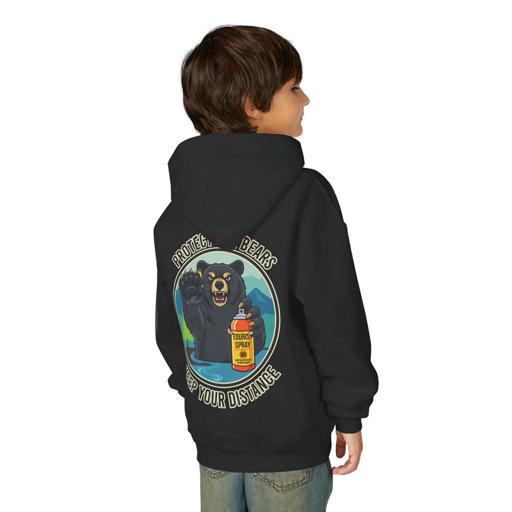 Bear Safety Youth Hoodie — "Protect Our Bears, Keep Your Distance"