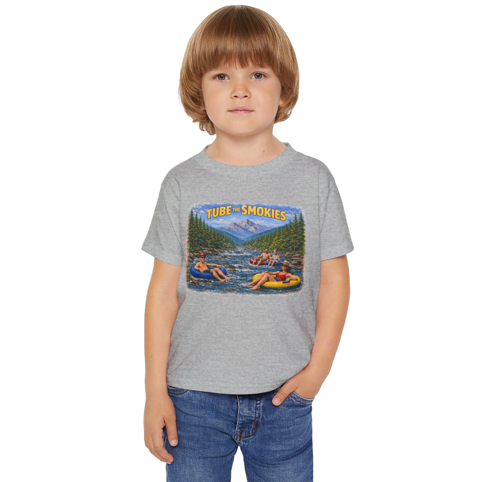 Tube the Smokies Toddler T-Shirt - Kids Summer River Tubing Graphic Tee