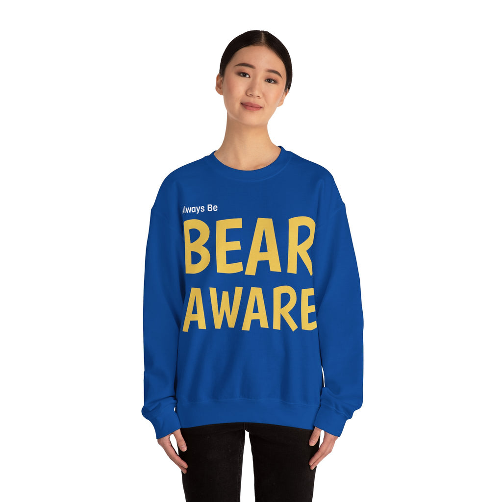 Bear Aware Unisex Crewneck Sweatshirt — Always Be "BEAR AWARE" Graphic Pullover