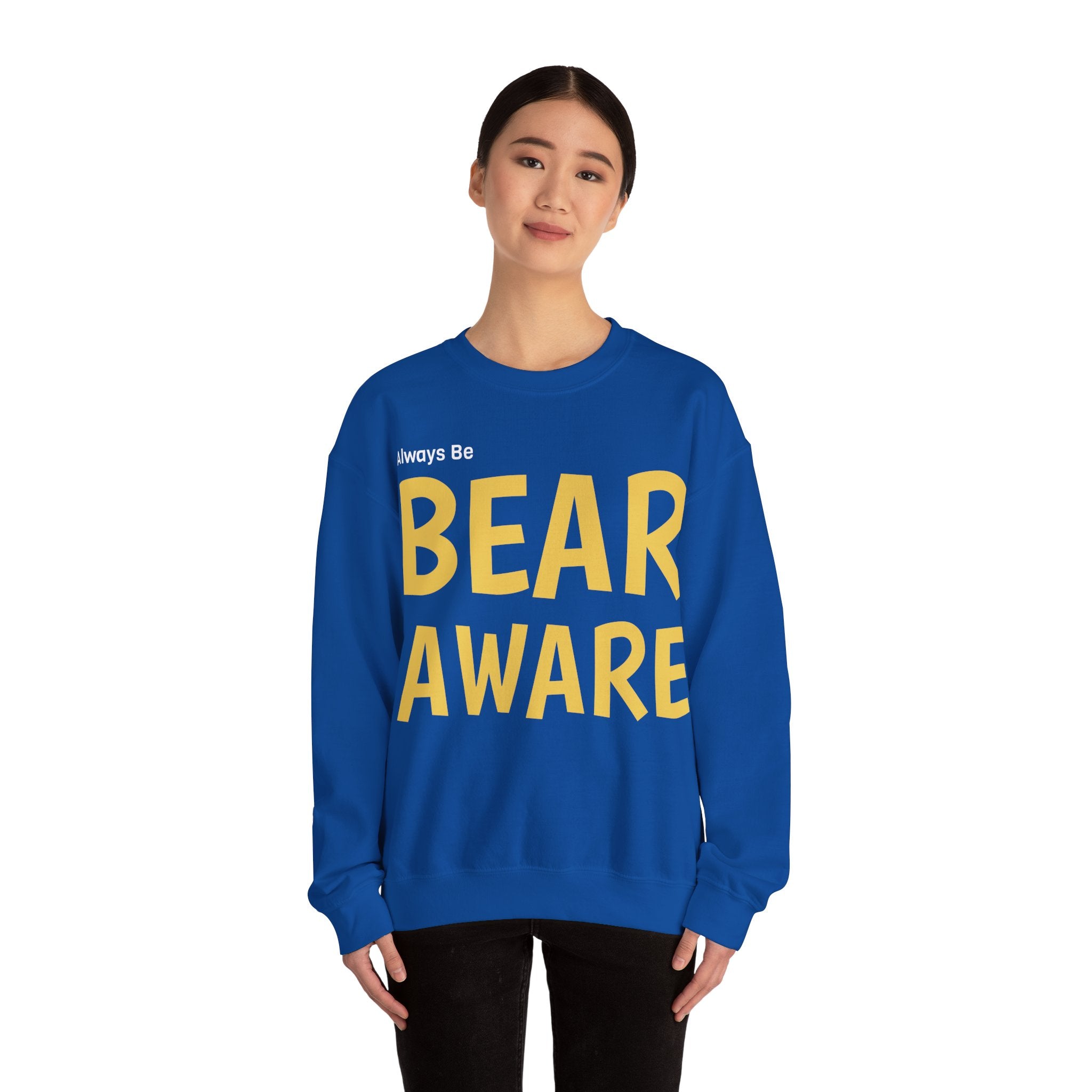 Bear Aware Unisex Crewneck Sweatshirt — Always Be "BEAR AWARE" Graphic Pullover