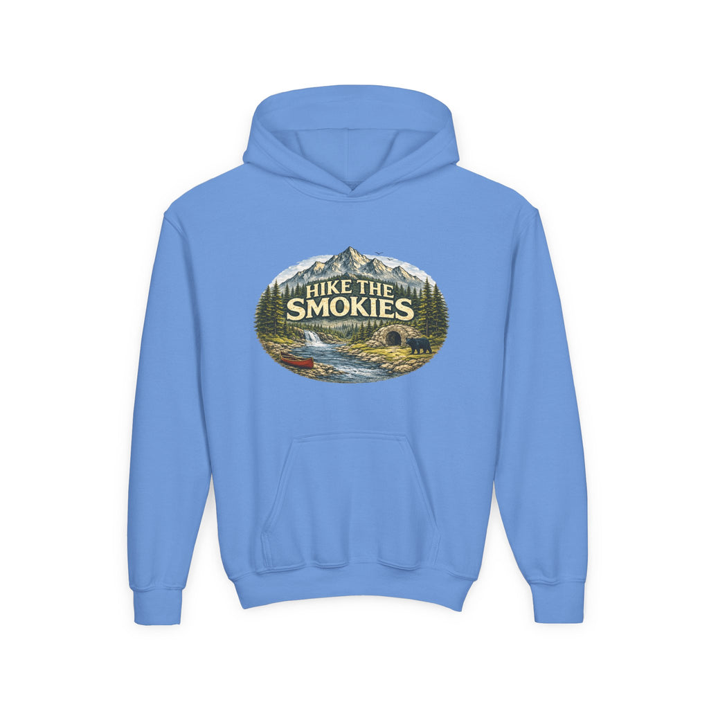 Youth Hoodie - 'Hike the Smokies' Mountain Camping Graphic