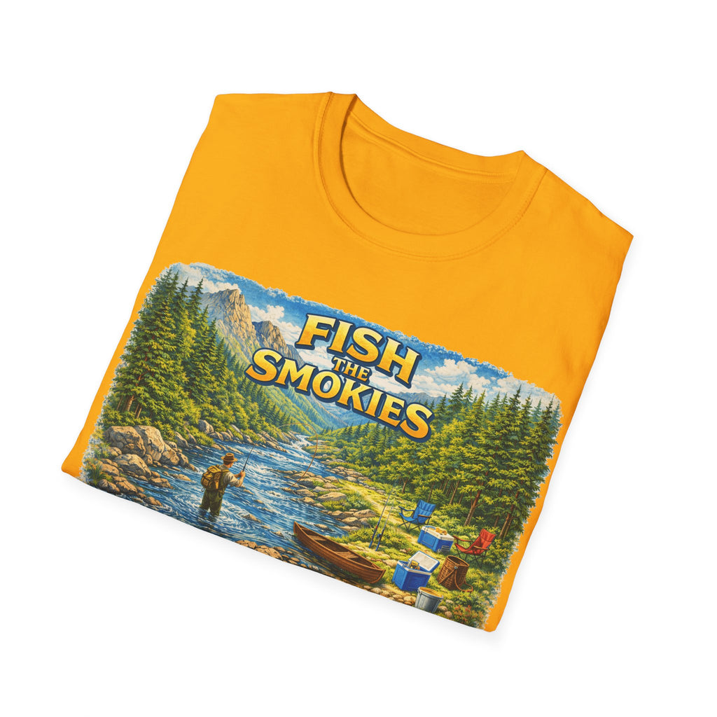 Fish the Smokies Unisex T-Shirt — Scenic Fishing River Graphic Tee
