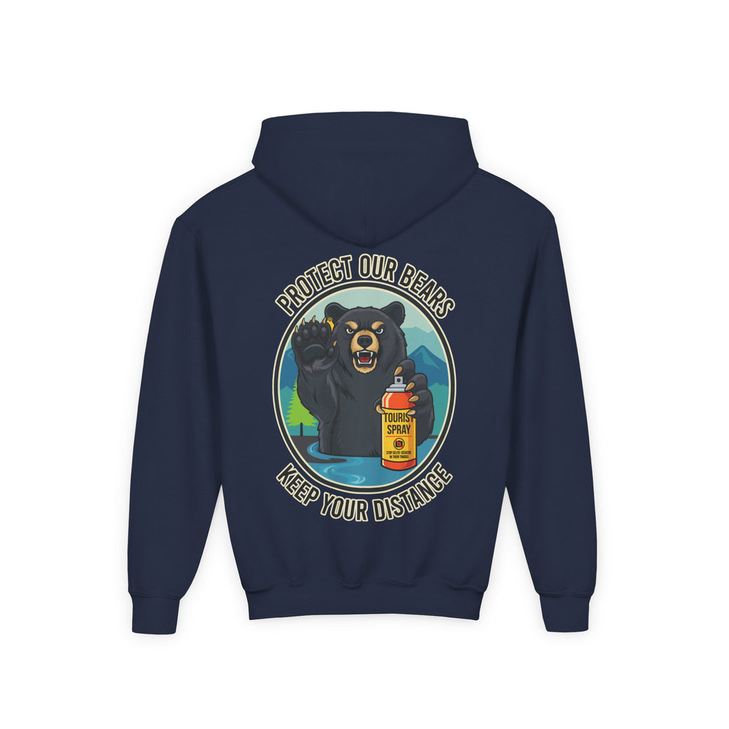 Bear Safety Youth Hoodie — "Protect Our Bears, Keep Your Distance"