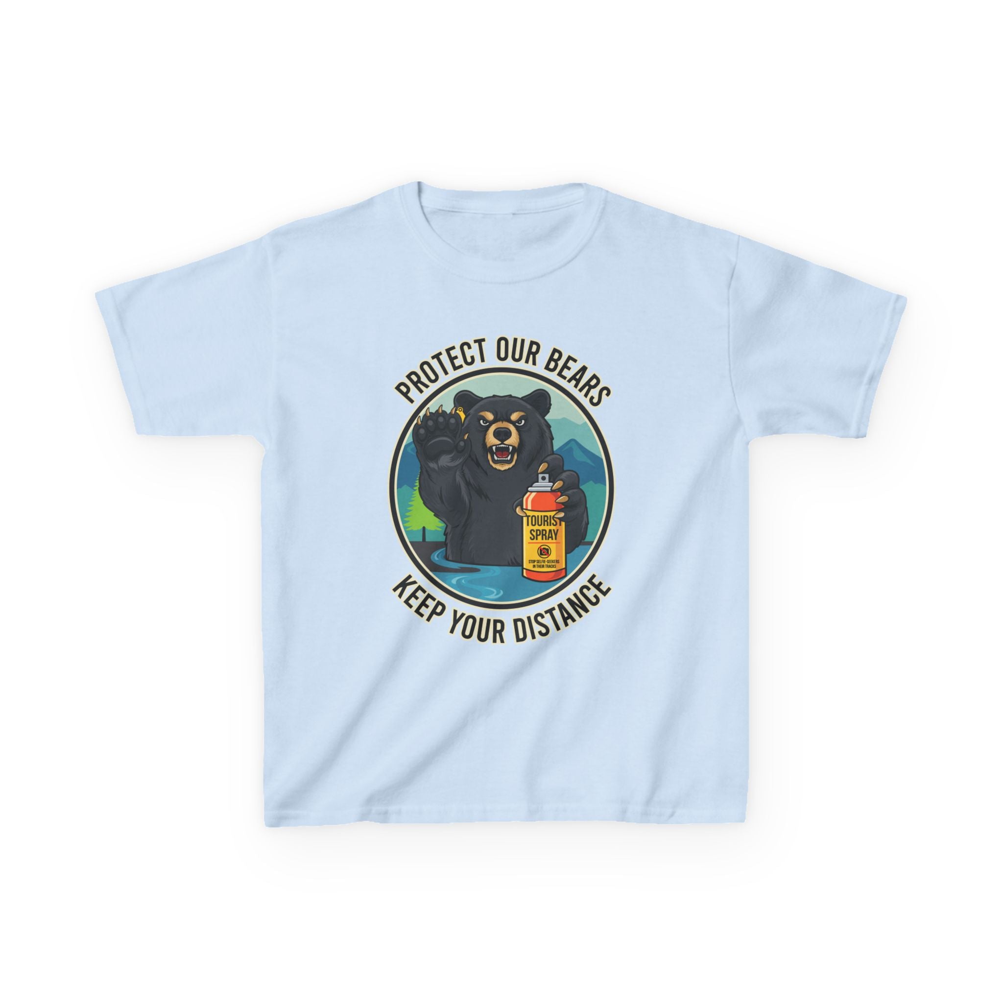 Kids T‑Shirt — "Protect Our Bears, Keep Your Distance" Cute Bear Conservation Tee