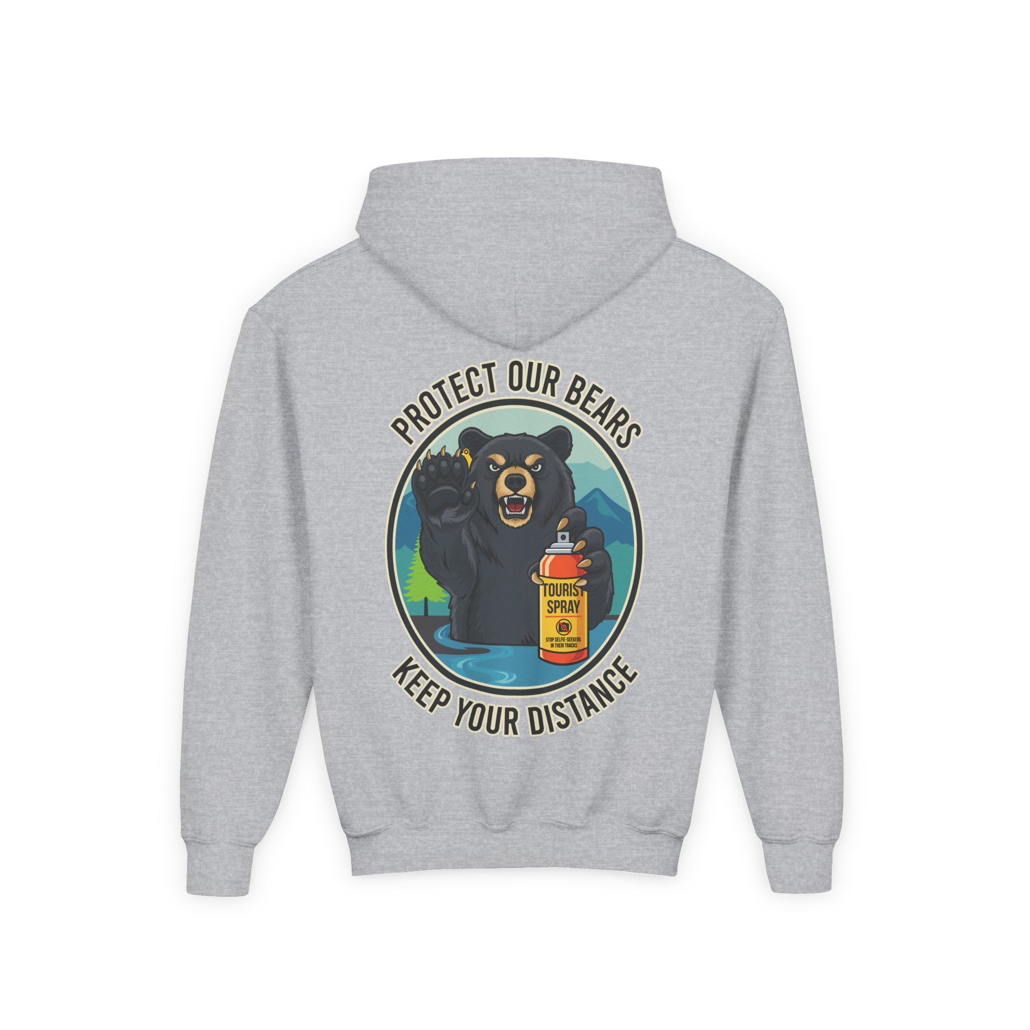 Bear Safety Youth Hoodie — "Protect Our Bears, Keep Your Distance"
