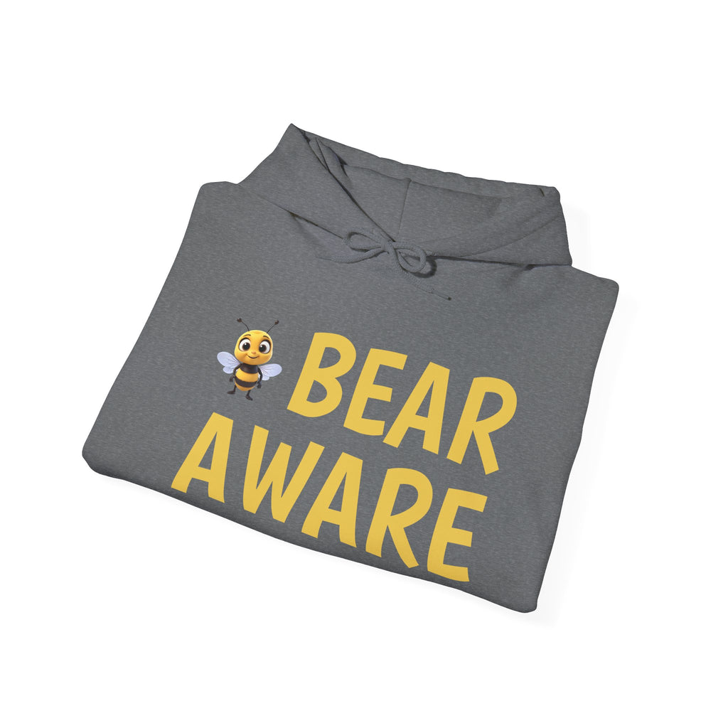 Bear Aware  Unisex Hoodie — Cute Bee Graphic Pullover