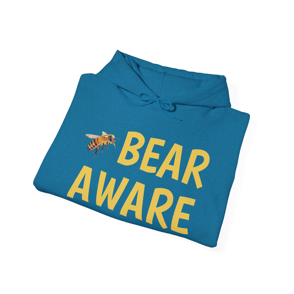 Bear Aware Hoodie - Cute Bear Illustration Wildlife Conservation Pullover