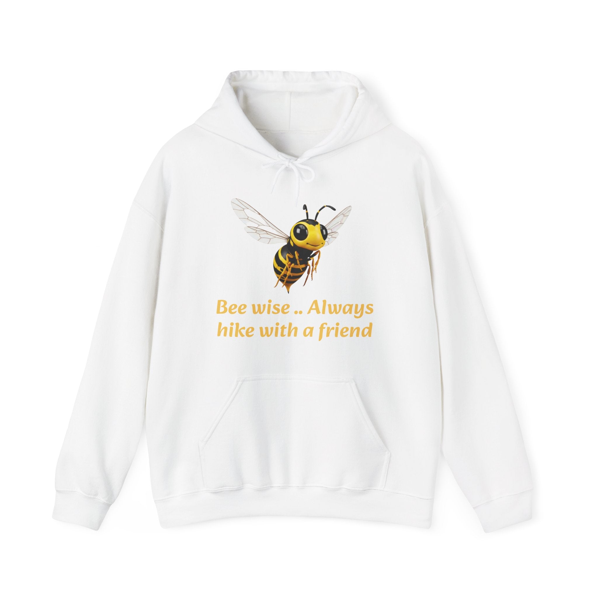 Bee Wise Hoodie — "Bee wise... Always hike with a friend" Nature Lover Graphic Hoodie