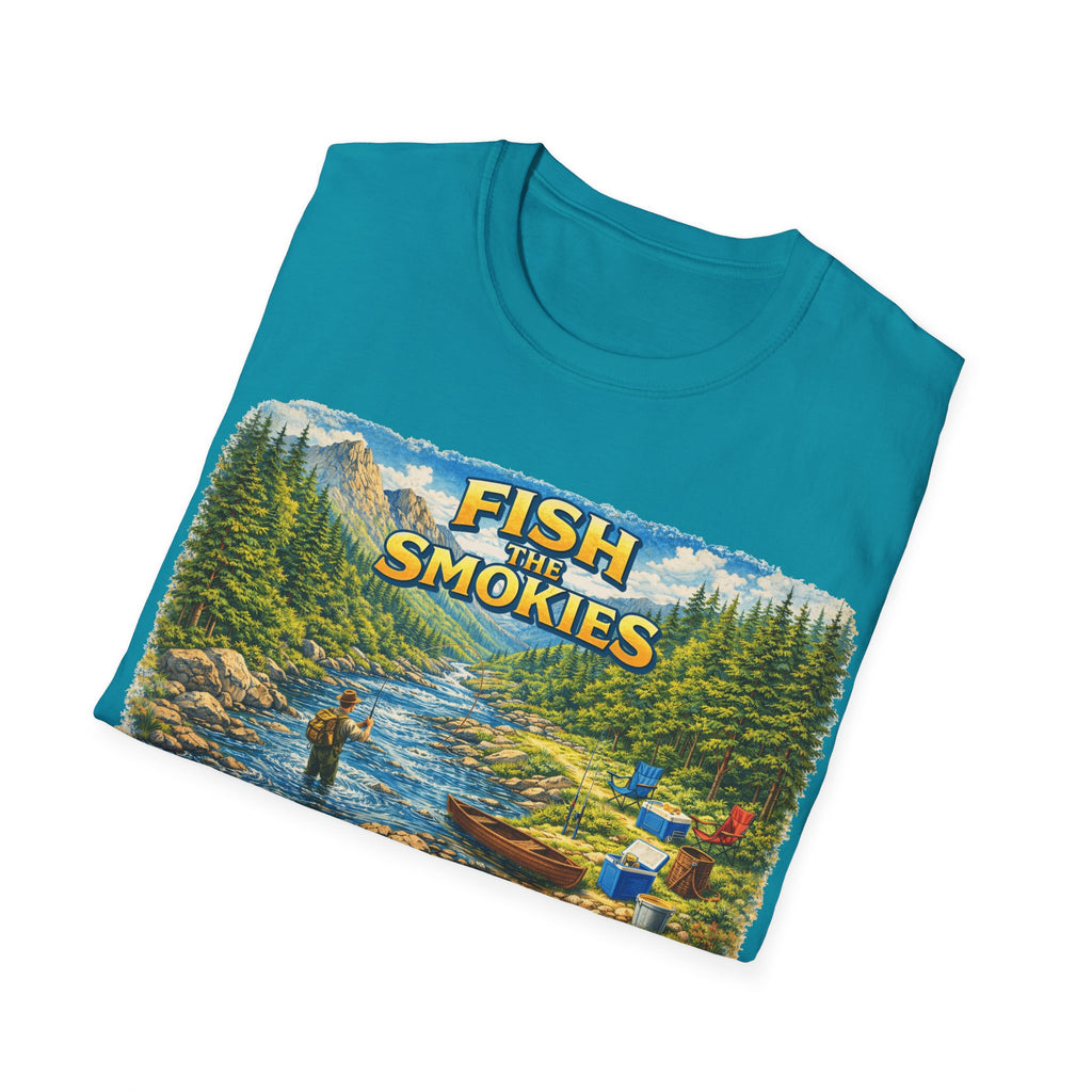 Fish the Smokies Unisex T-Shirt — Scenic Fishing River Graphic Tee