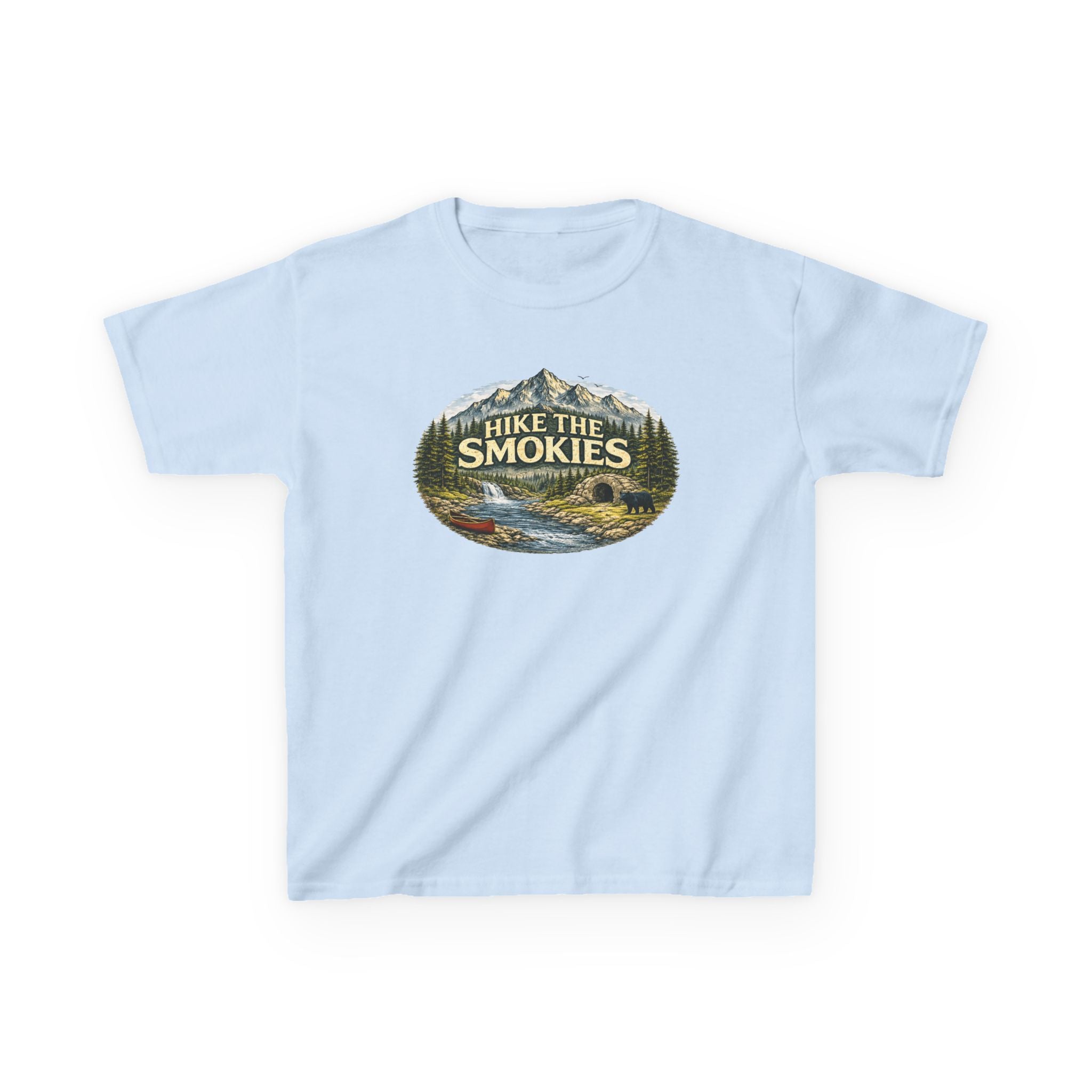 Kids Tee — "Hike the Smokies" Scenic Mountain Camping Shirt