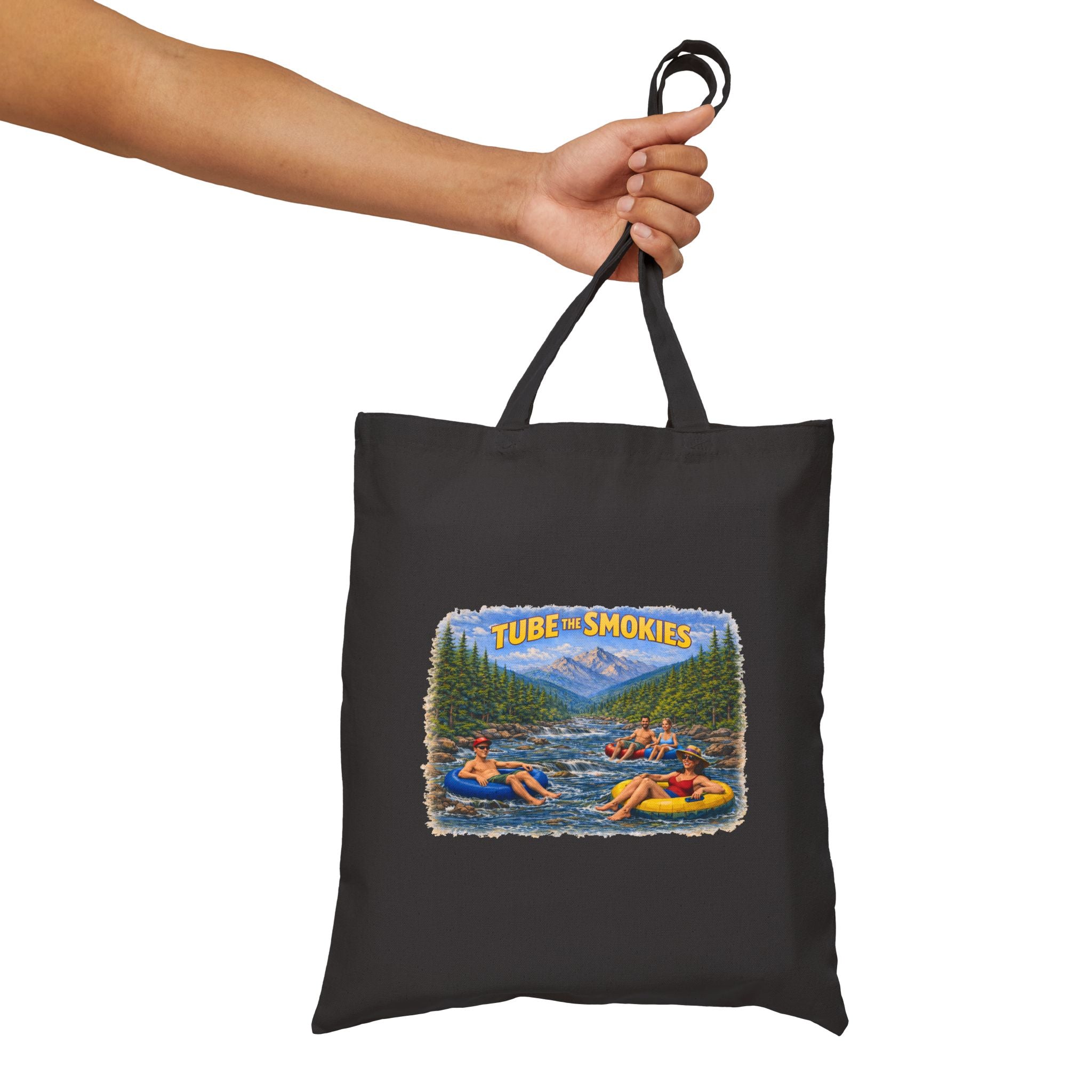 Tube the Smokies Tote Bag – River Tubing Cotton Canvas Tote