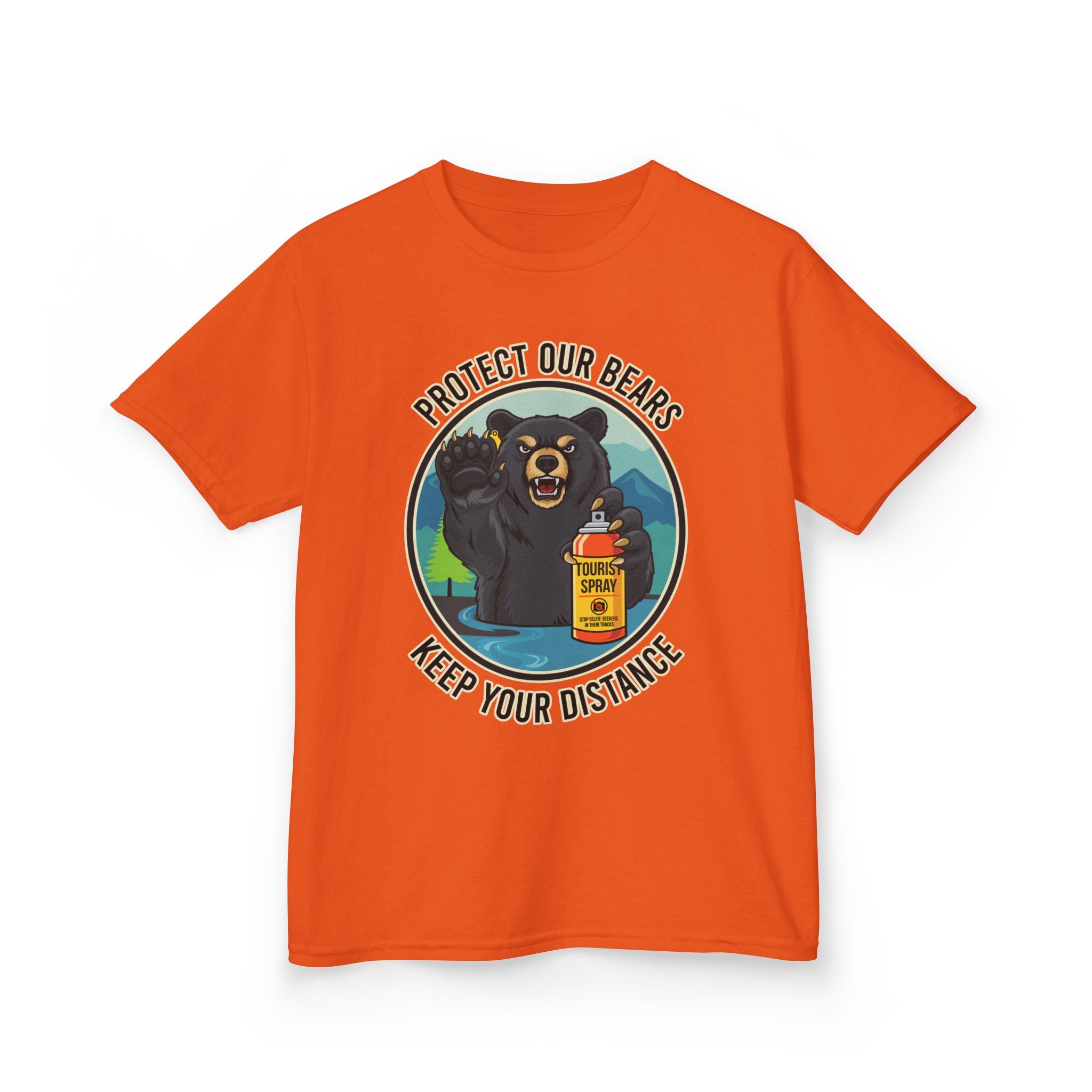 Kids T‑Shirt — "Protect Our Bears, Keep Your Distance" Cute Bear Conservation Tee