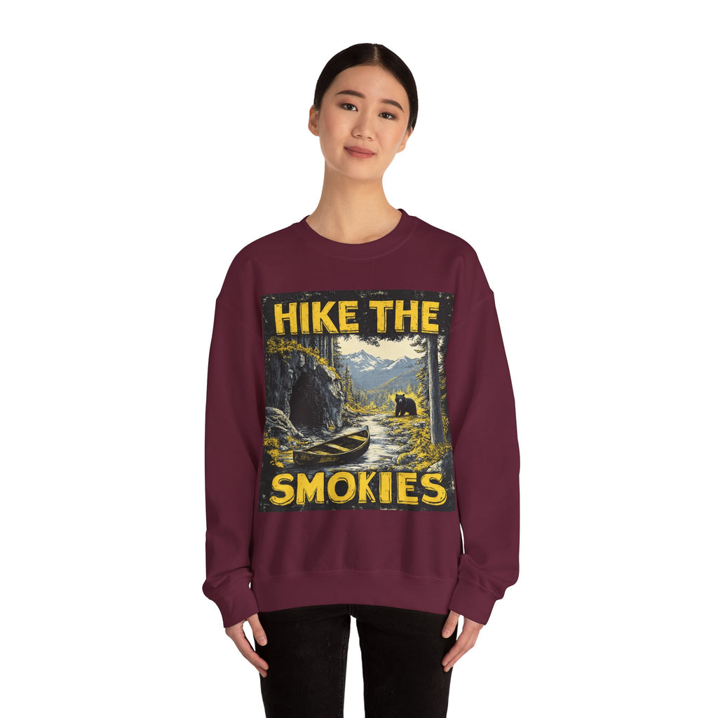 Hike the Smokies Sweatshirt — Vintage Mountain Hiking Unisex Crewneck