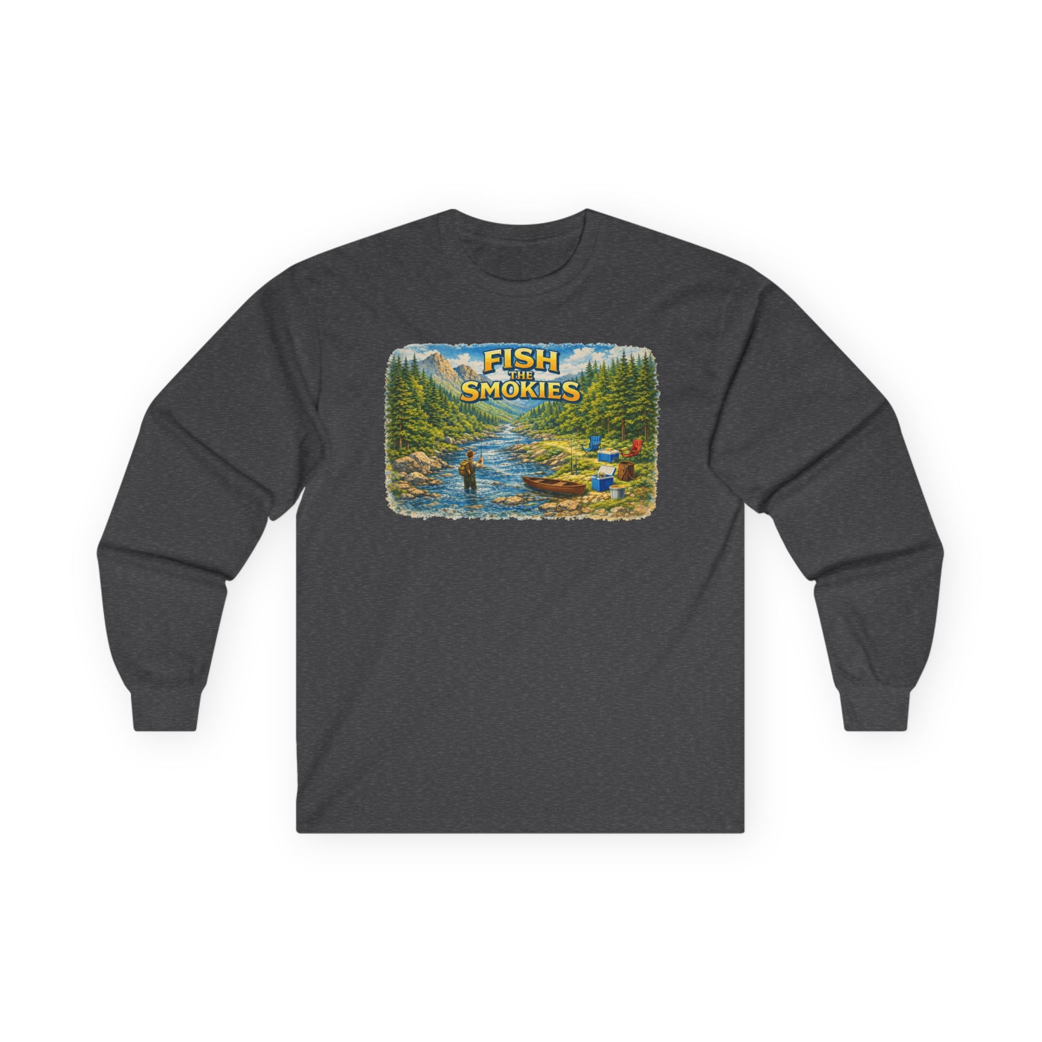 Fish the Smokies Long Sleeve Unisex Tee — Scenic Mountain Fly Fishing Shirt