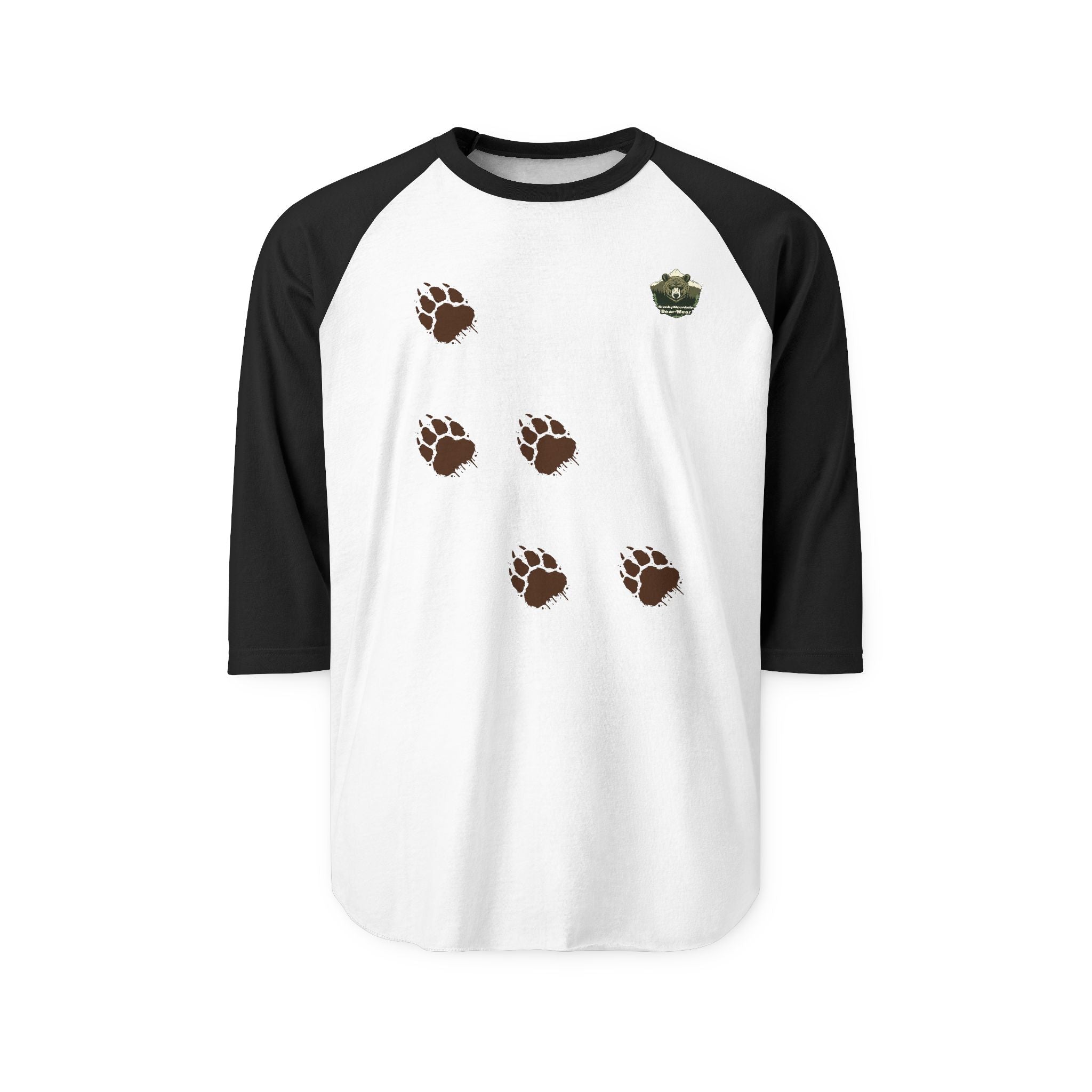 Bear Paw Tracks Unisex Raglan Shirt | Muddy Wildlife Trail Tee