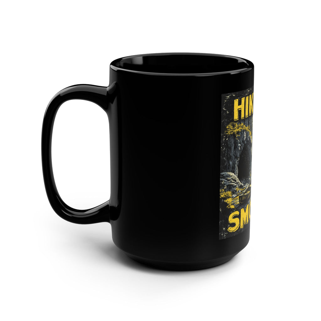 Hike the Smokies 15oz Black Mug — Scenic Mountain & Canoe Coffee Cup