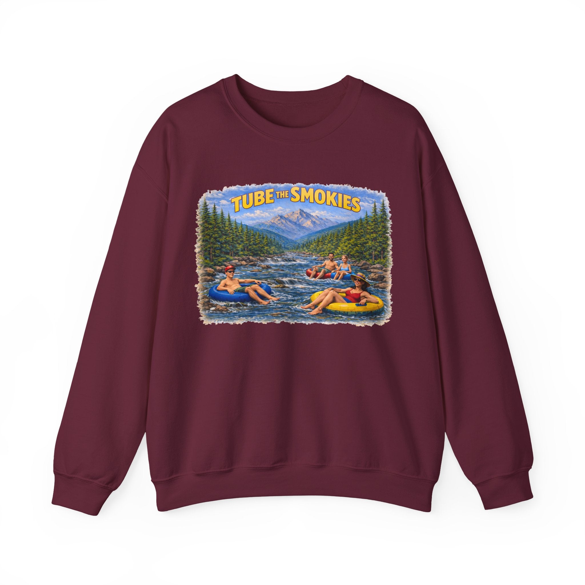 Tube the Smokies Crewneck Sweatshirt – Scenic River Tubing Graphic