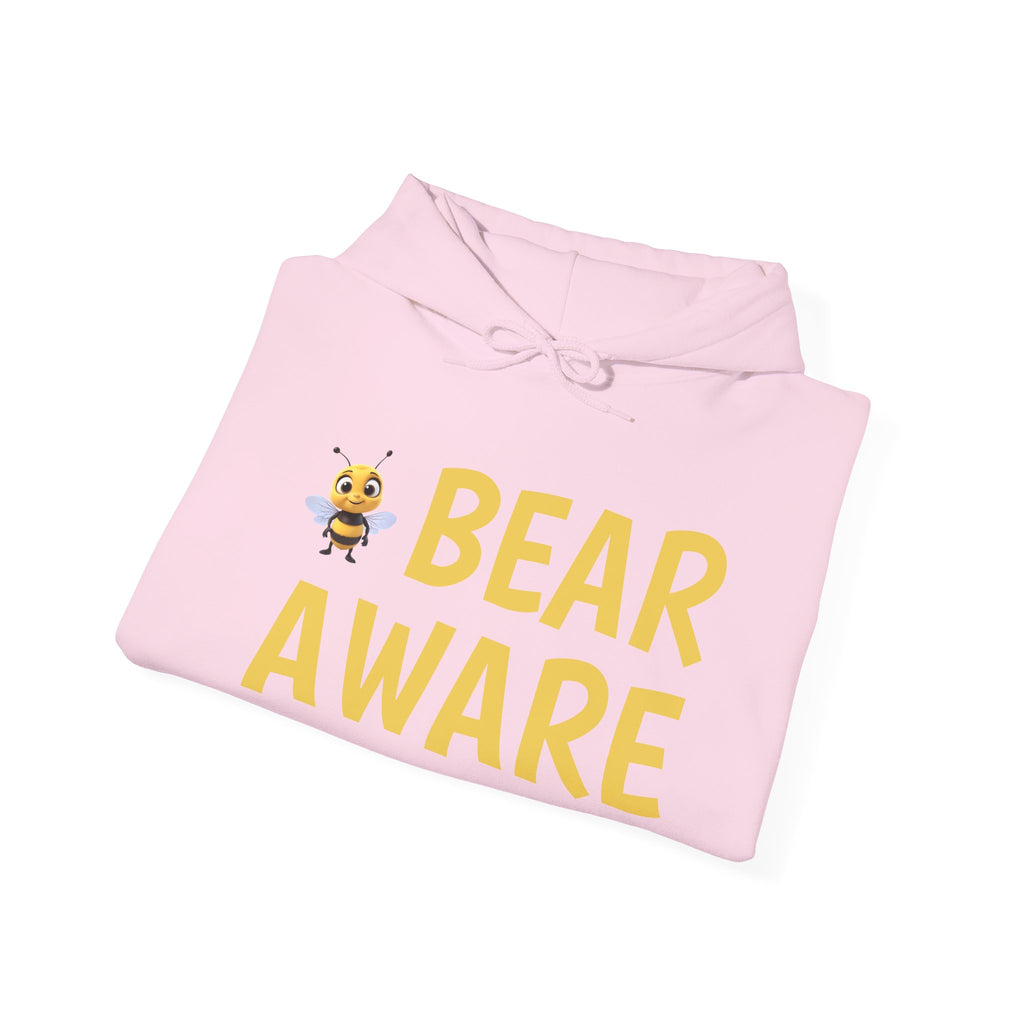 Bear Aware  Unisex Hoodie — Cute Bee Graphic Pullover