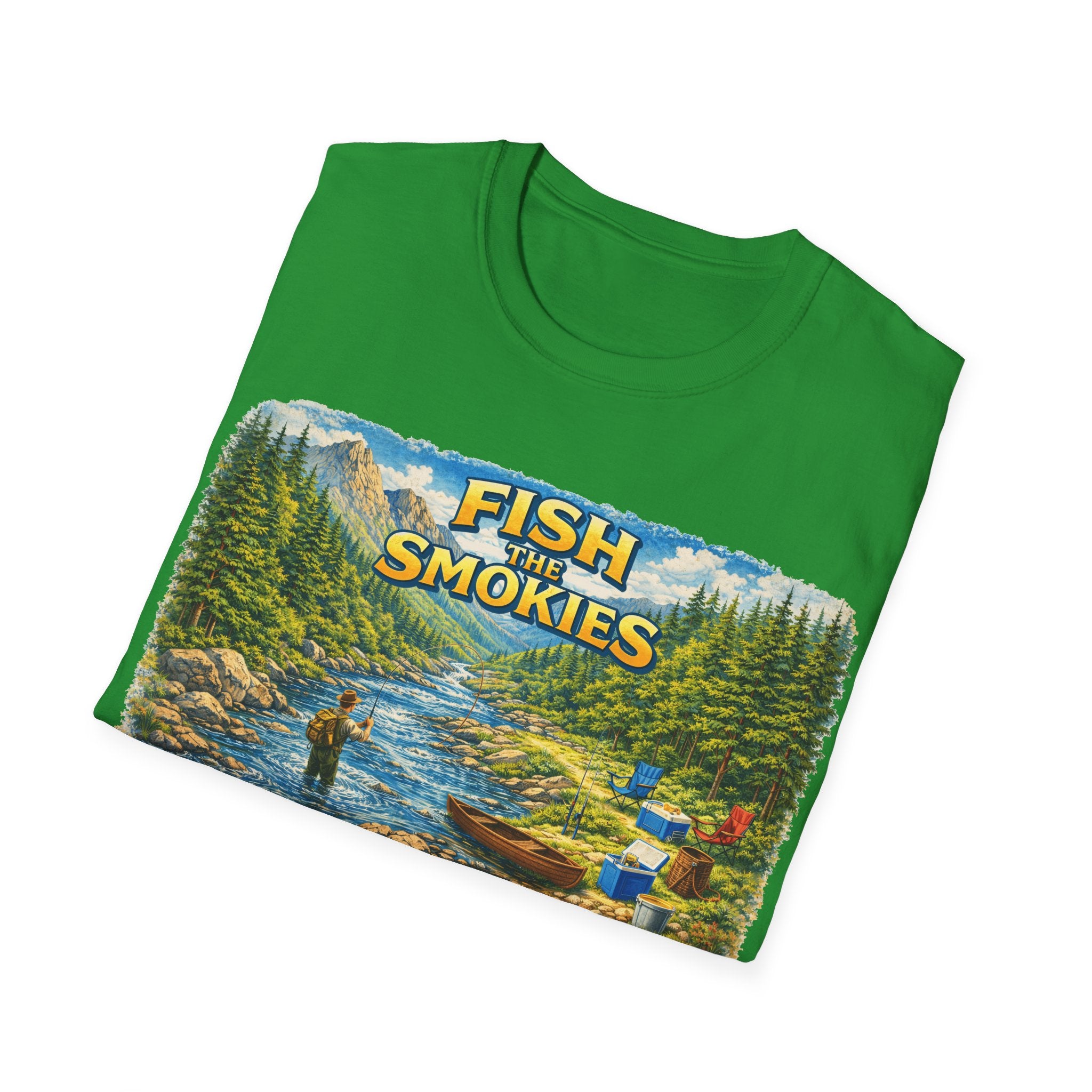 Fish the Smokies Unisex T-Shirt — Scenic Fishing River Graphic Tee