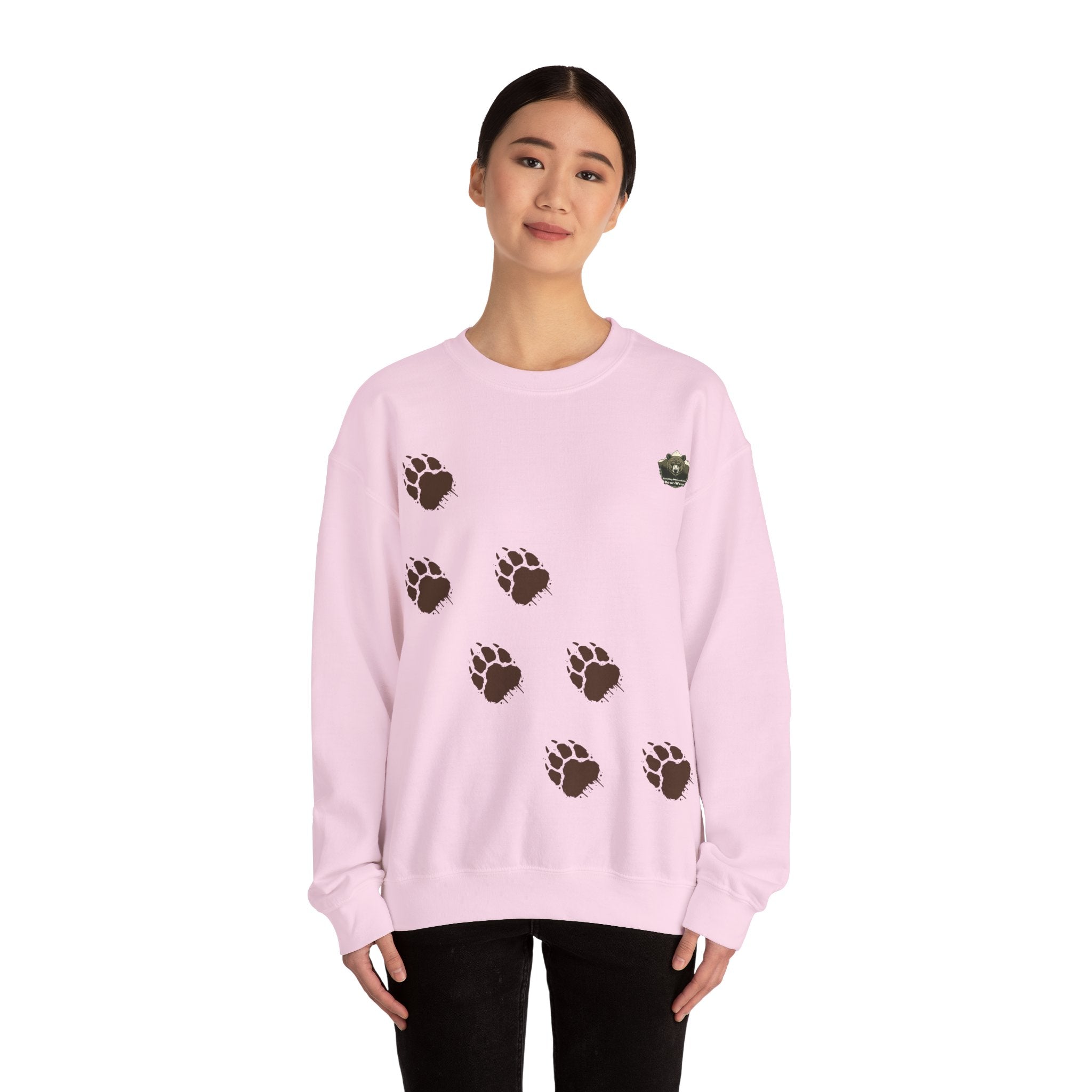 Muddy Bear Paw Tracks - Unisex Pullover Sweatshirt