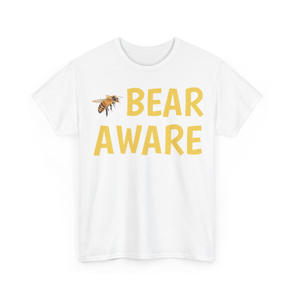 Bear Aware Unisex Tee — Funny Nature T-Shirt with Bee Graphic